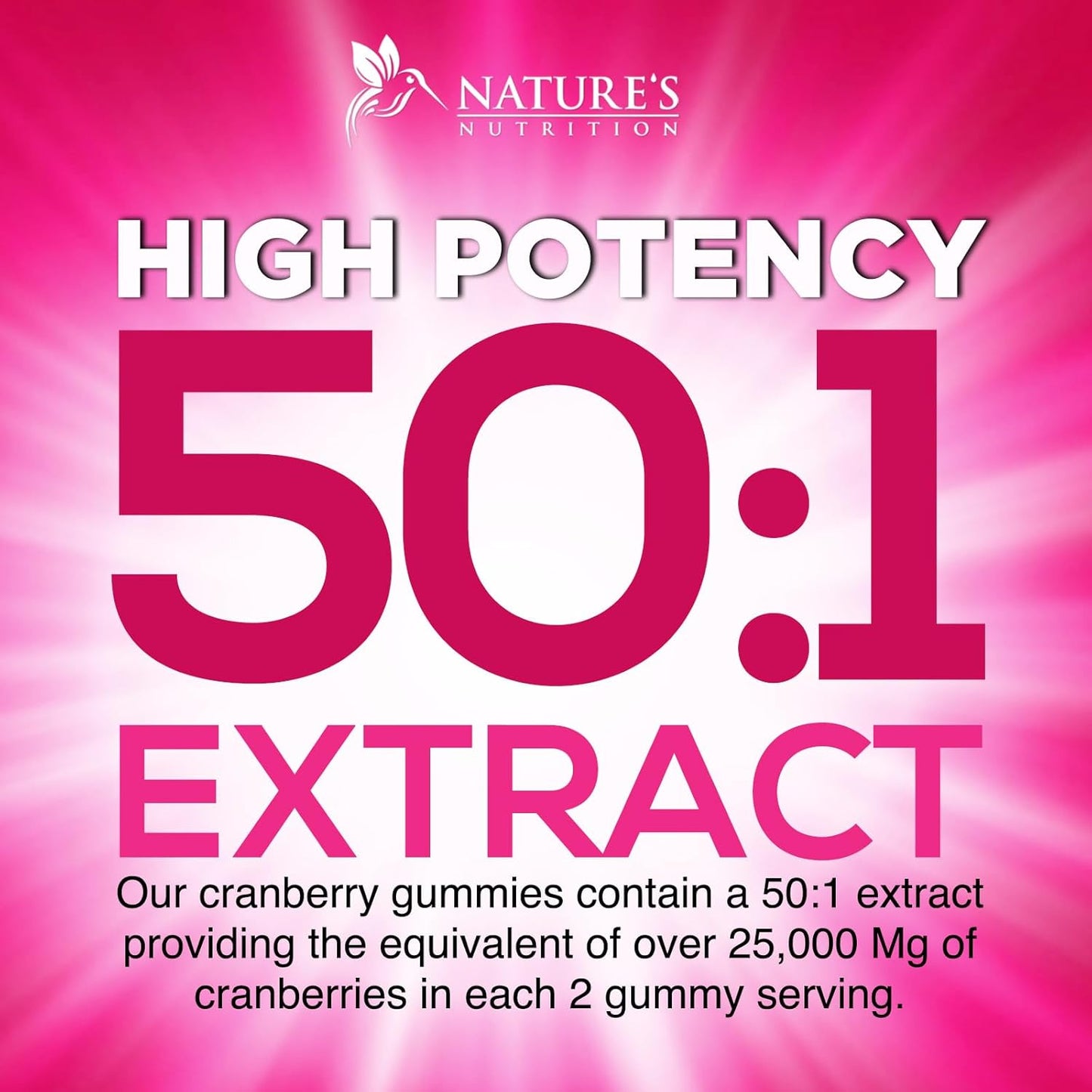 Cranberry Gummies with Vitamin C - 25,000mg Extract for Urinary Tract Health - 60 Non-GMO Chewable Pills for Women by Nature's Nutrition - BoostGo Australia