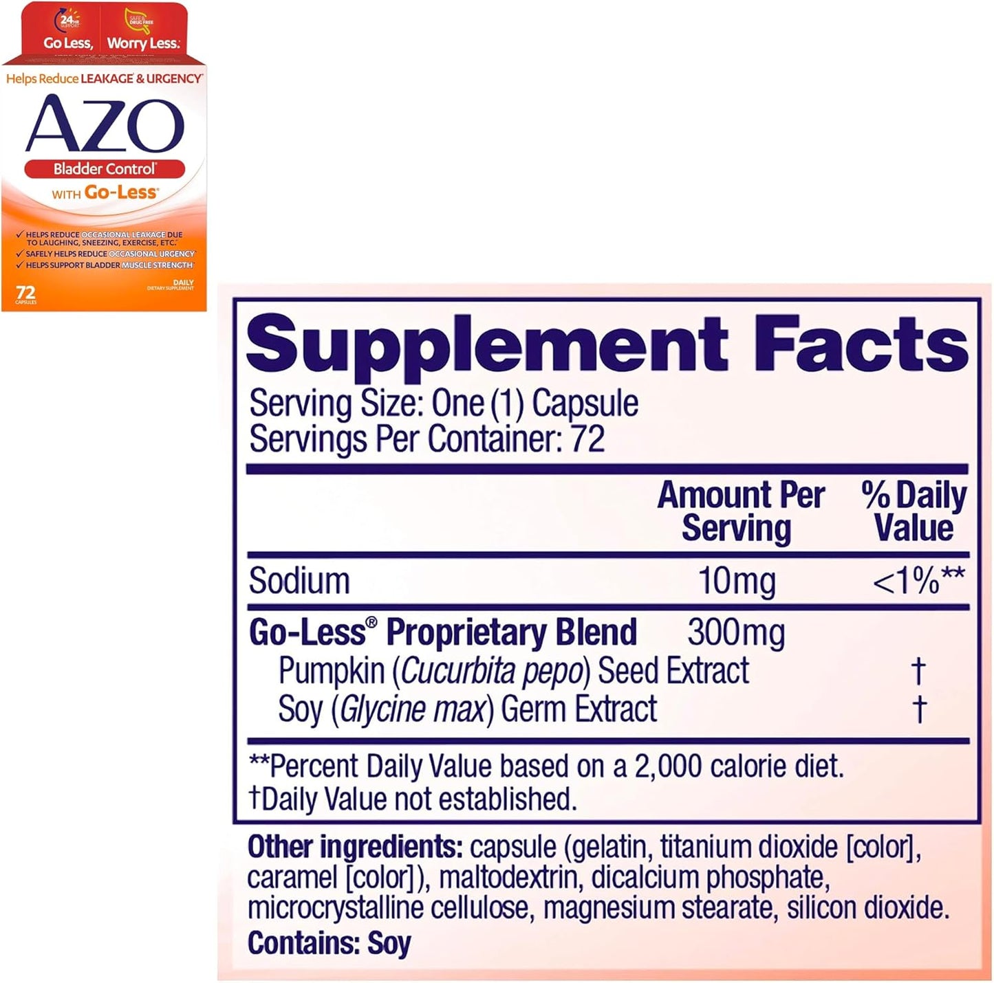Cranberry Pro Urinary Health Supplement 600mg PACRAN, 100 CT + Go-Less Bladder Control, 72 Count