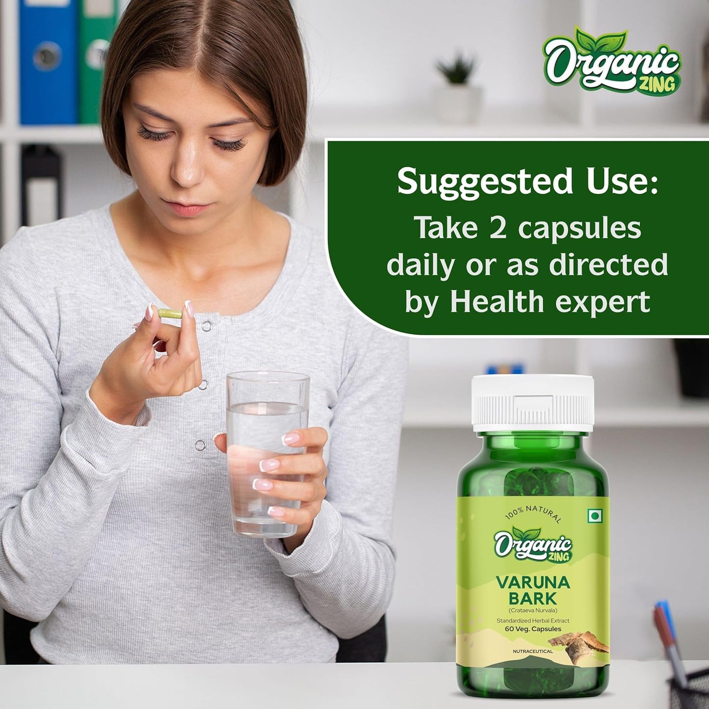 Crataeva Nurvala Varuna Bark Extract Capsules - 100% Organic, Vegan, Gluten-Free - 60 Capsules, 500mg