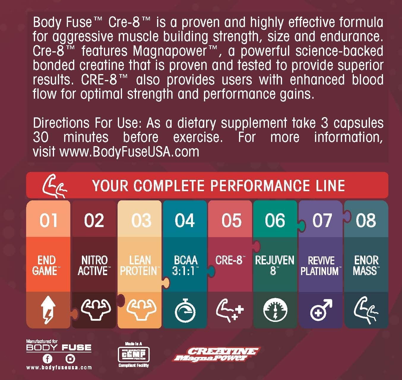 CRE-8 Creatine Powder for Enhanced Strength, Endurance, and Recovery - 40 Servings