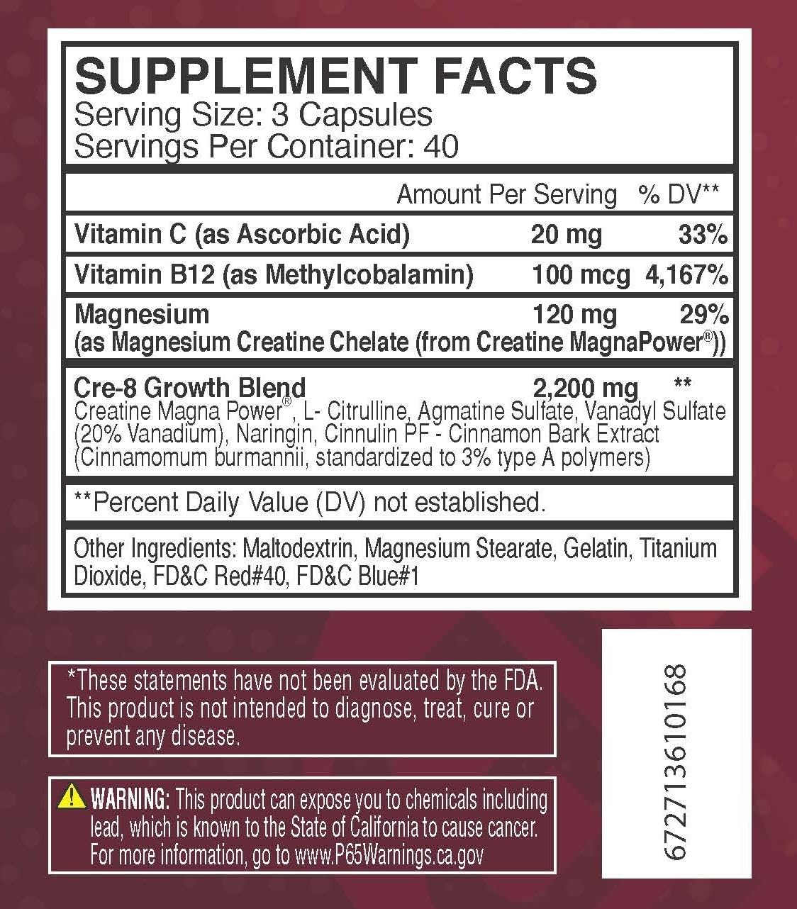 CRE-8 Creatine Powder for Enhanced Strength, Endurance, and Recovery - 40 Servings