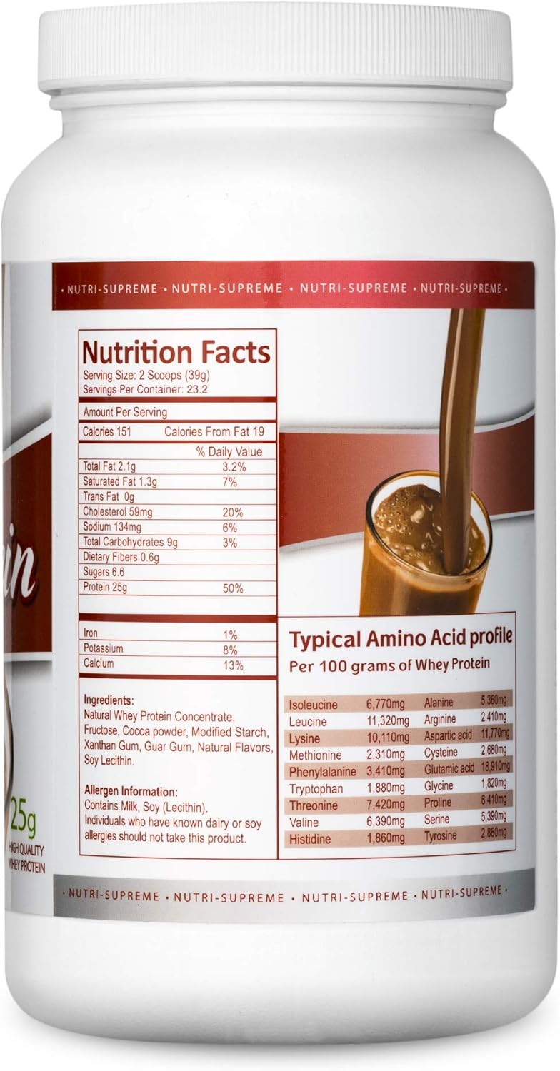 Creamy Chocolate Whey Protein Powder - 2lbs - Cholov Yisroel Dairy - Nutri-Supreme Research