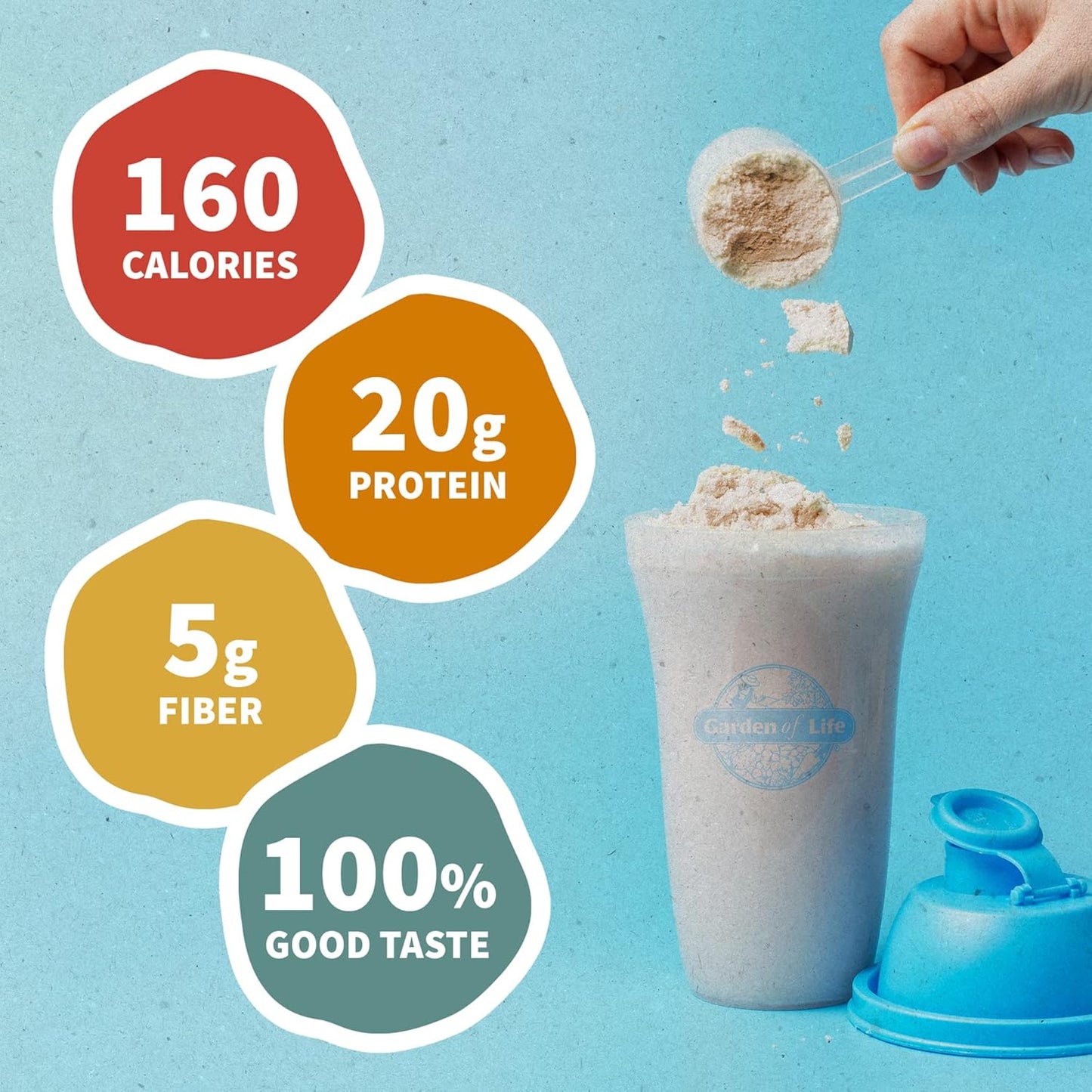Creamy Vanilla Cookie Protein Powder with Oatmilk - 20g Organic Plant Based Protein, Coconut Water, MCTs, Sprouted Grains, Prebiotics, Probiotics - Non-GMO, Gluten-Free - 1.90 LB