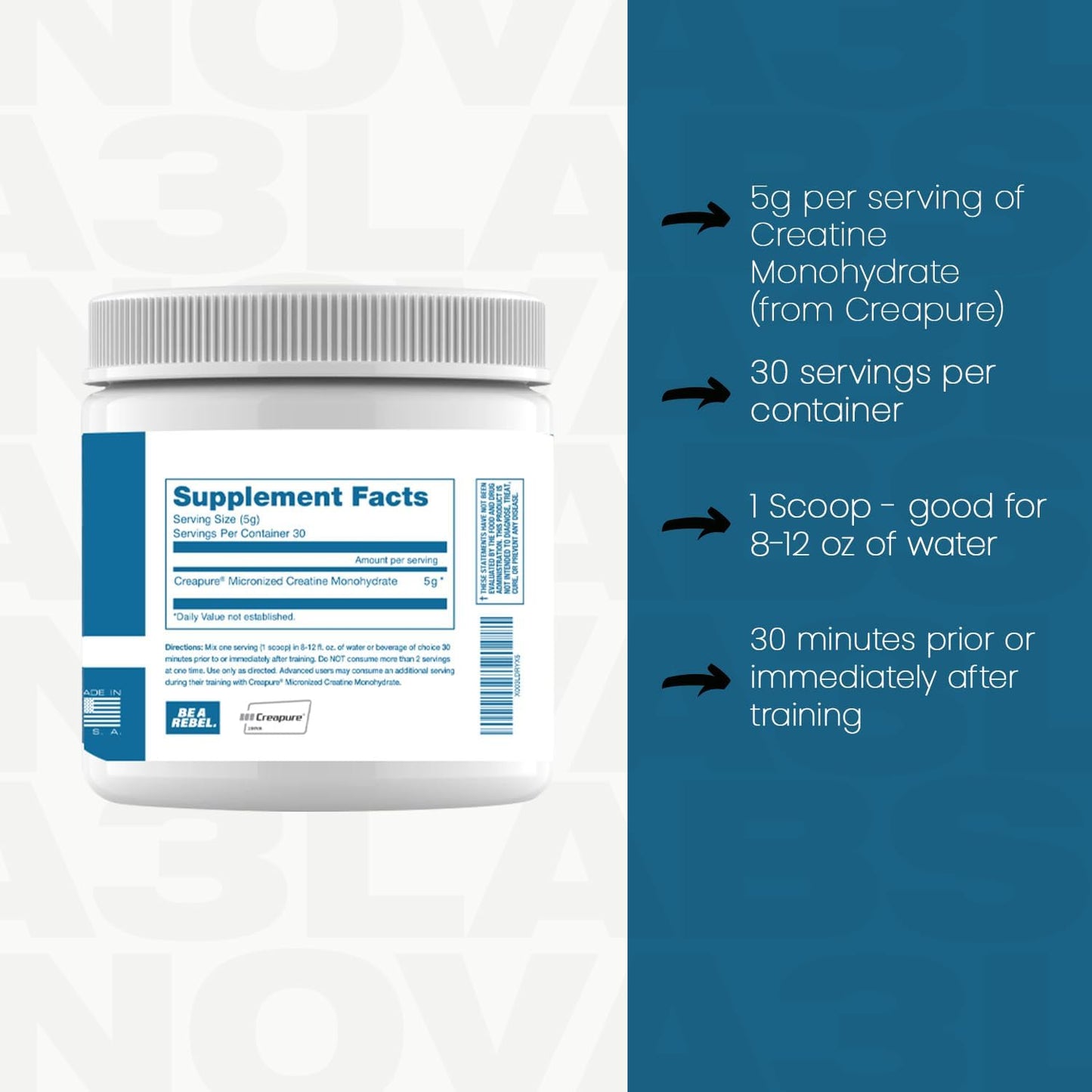 Creapture KompleX Nutrition Max Creatine Monohydrate - 30 Servings for Maximized Performance and Energy Boost