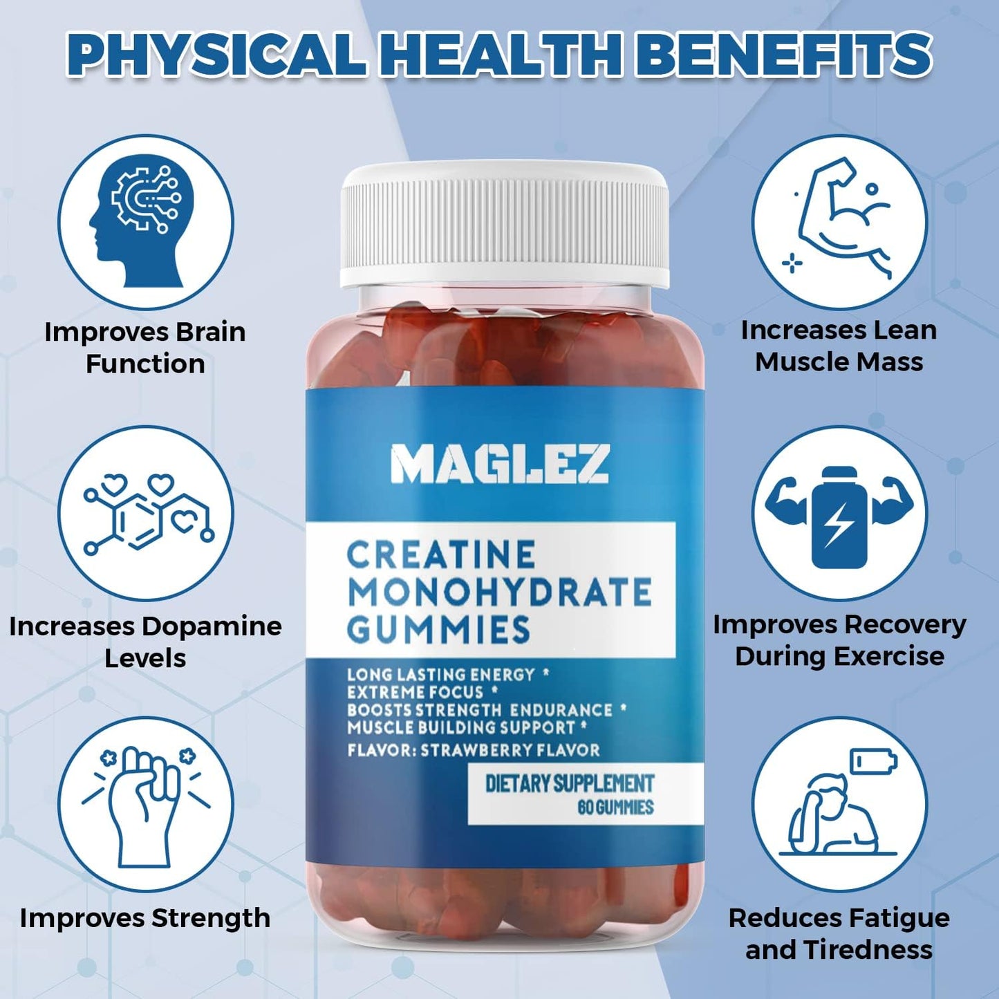 Creatine Gummies for Strength & Muscle Builder - 2g Per Gummy - Workout Recovery, Anaerobic Endurance - Vegan & Gluten-Free Formula, No Bloating - BoostGo Australia