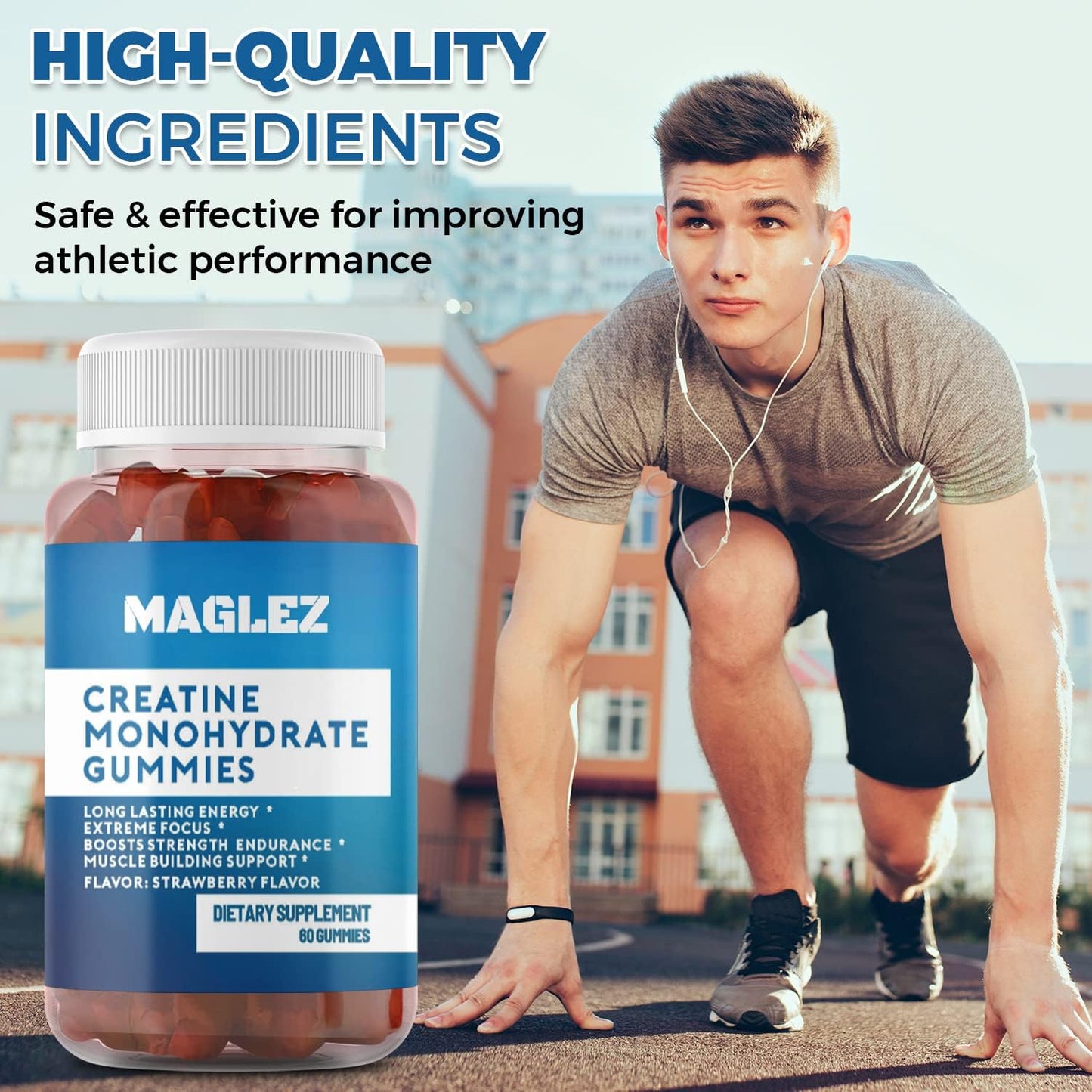 Creatine Gummies for Strength & Muscle Builder - 2g Per Gummy - Workout Recovery, Anaerobic Endurance - Vegan & Gluten-Free Formula, No Bloating - BoostGo Australia