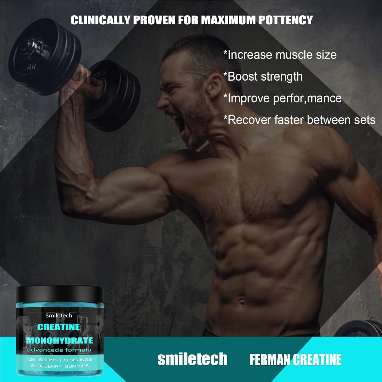 Creatine Gummy Supplement for Muscle Strength & Energy Boost - 120 Gummies