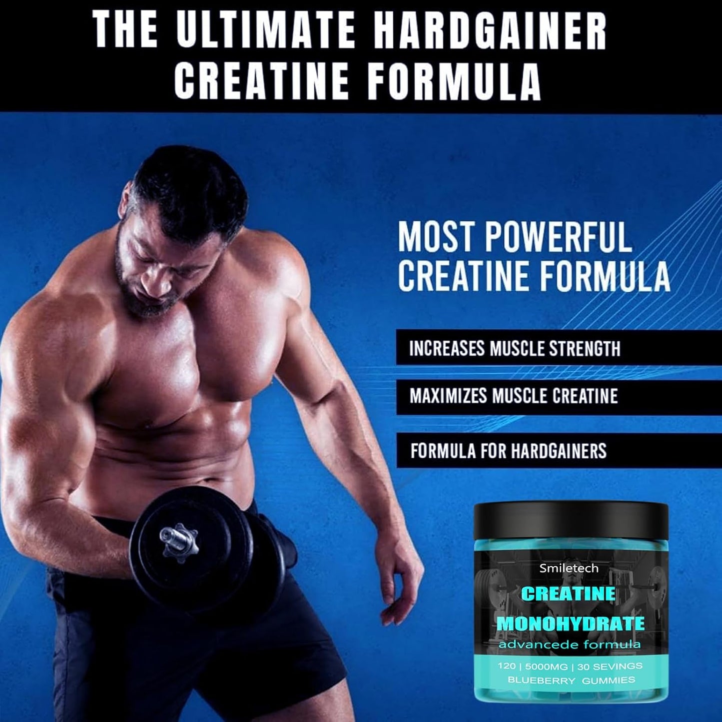 Creatine Gummy Supplement for Muscle Strength & Energy Boost - 120 Gummies
