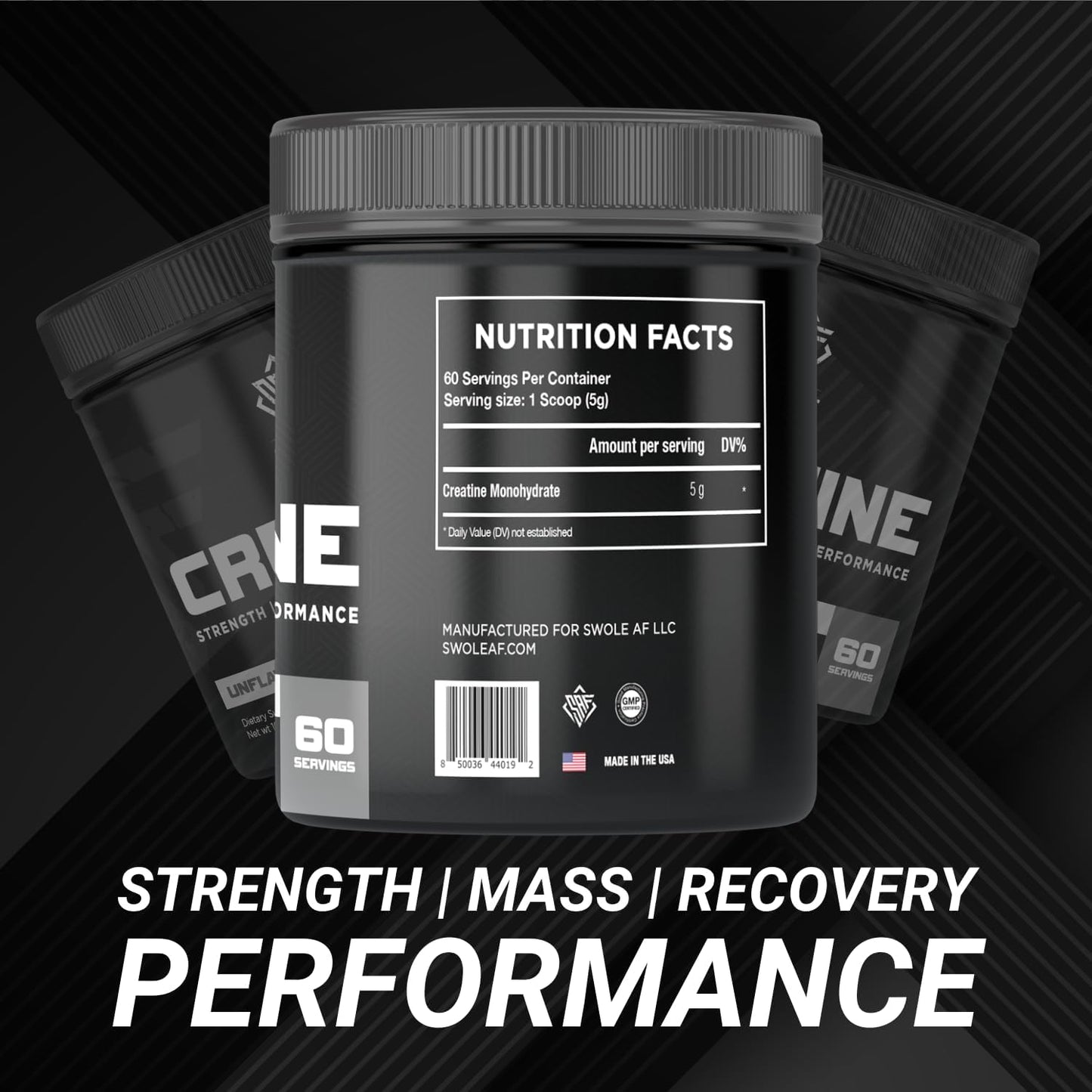 CREATINE Mono Supplement for Muscle Gain, Endurance, and Recovery - Pre & Post Workout for Strength and Power Boost