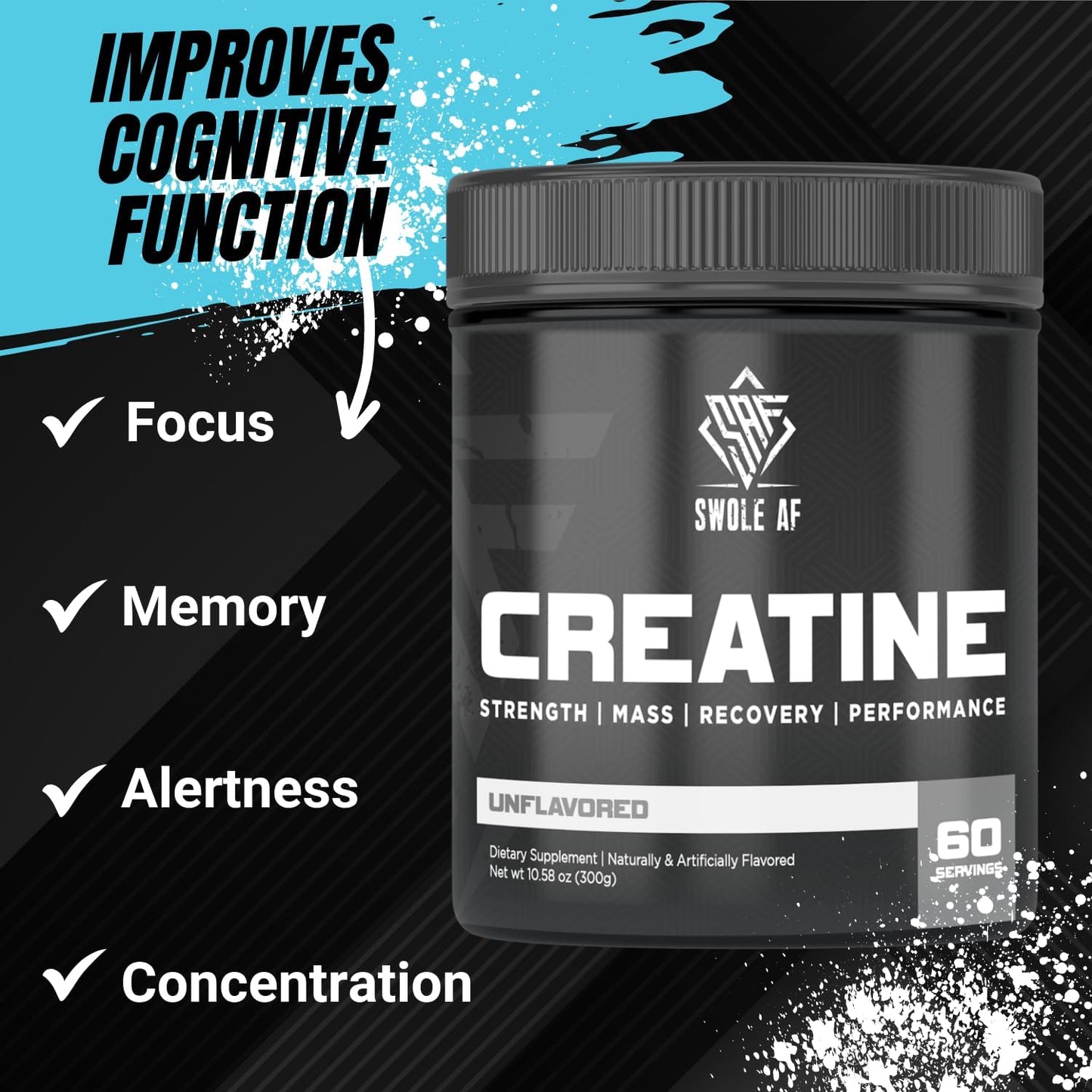 CREATINE Mono Supplement for Muscle Gain, Endurance, and Recovery - Pre & Post Workout for Strength and Power Boost