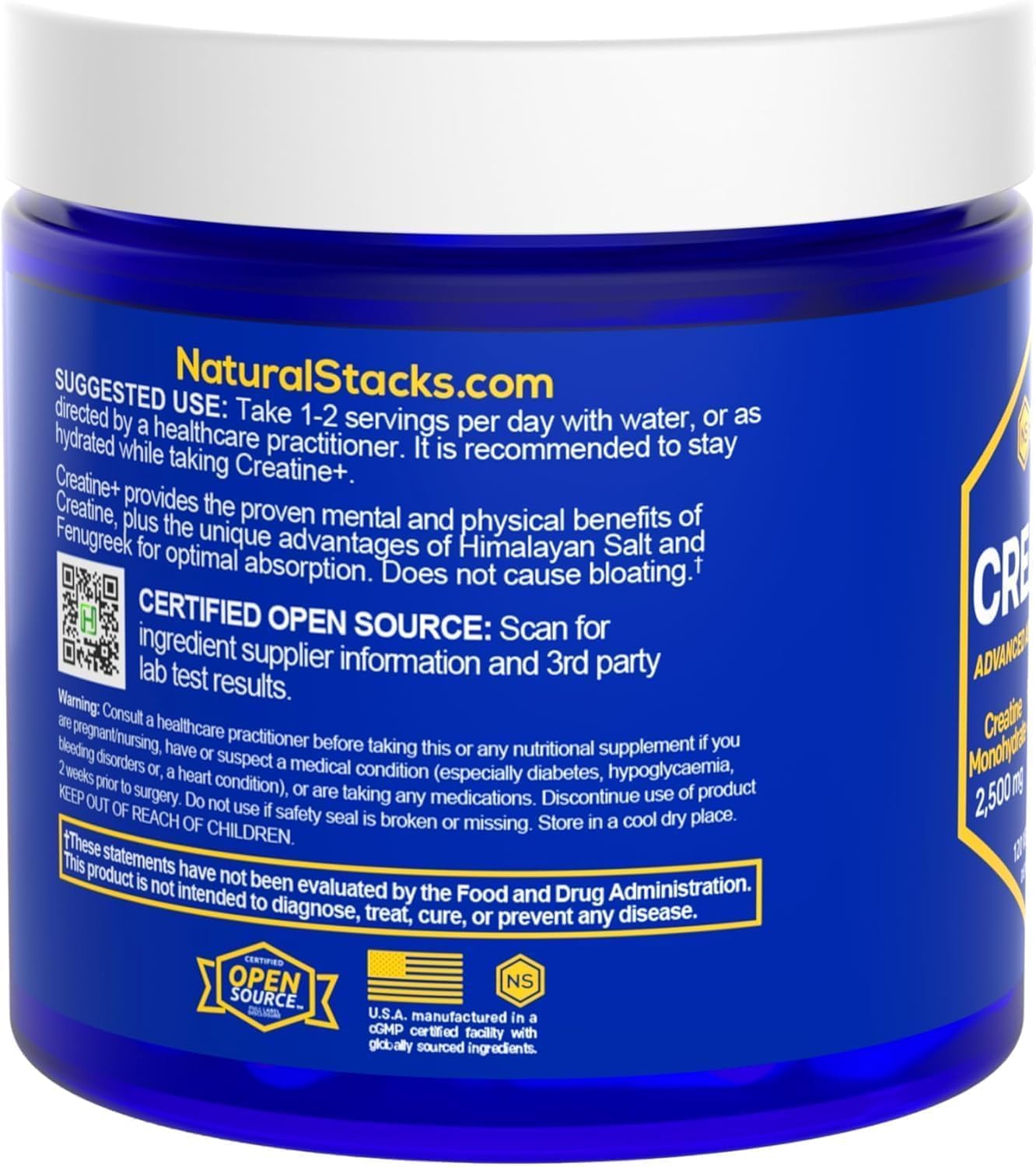 Creatine Monohydrate Pills with Fenugreek Extract & Himalayan Pink Salt for Brain Health, Endurance, & Muscle Building - 120 Capsules