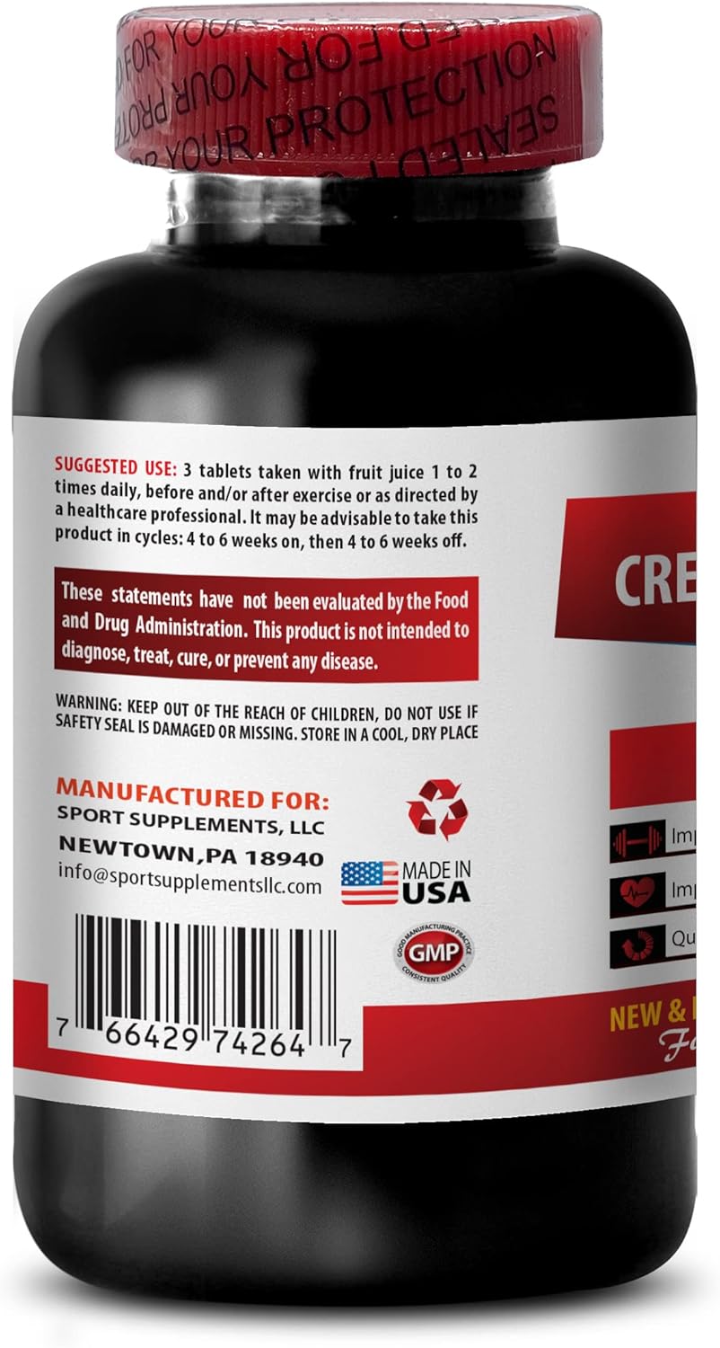 Creatine Tri Phase Sport Supplement for Energy Production - 90 Tablets - Men and Women - Monohydrate Pills & Powder - Alphaketoglutarate & Pyruvate