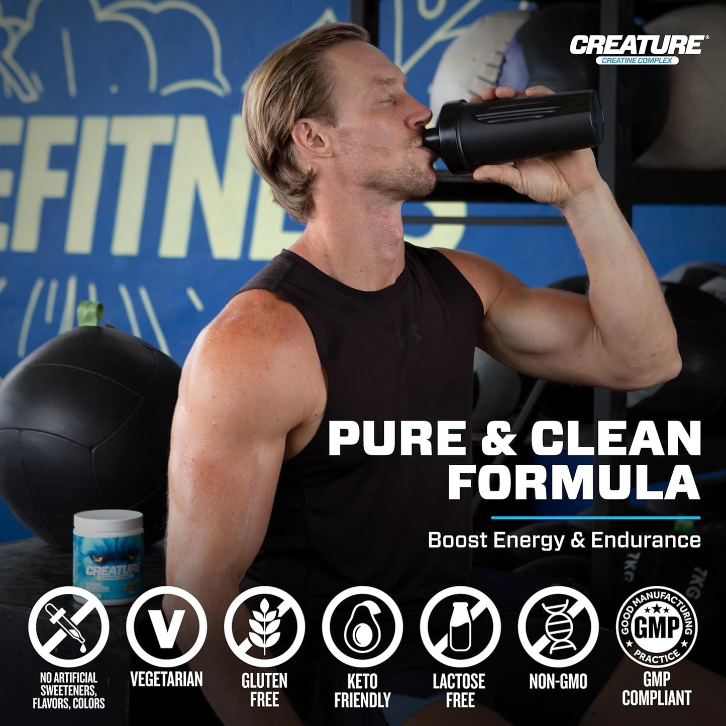 CREATURE® Creatine Complex Powder - 5 Types of Creatine Including Con-Crēt® HCL for Muscle, Strength, Endurance, Brain Health - 300g - BoostGo Australia