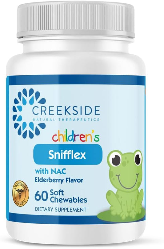 Creekside Naturals Snifflex: Children's Cold & Allergy Relief, Elderberry Immune Support, Pediatrician Formulated, Vegan Soft Chews