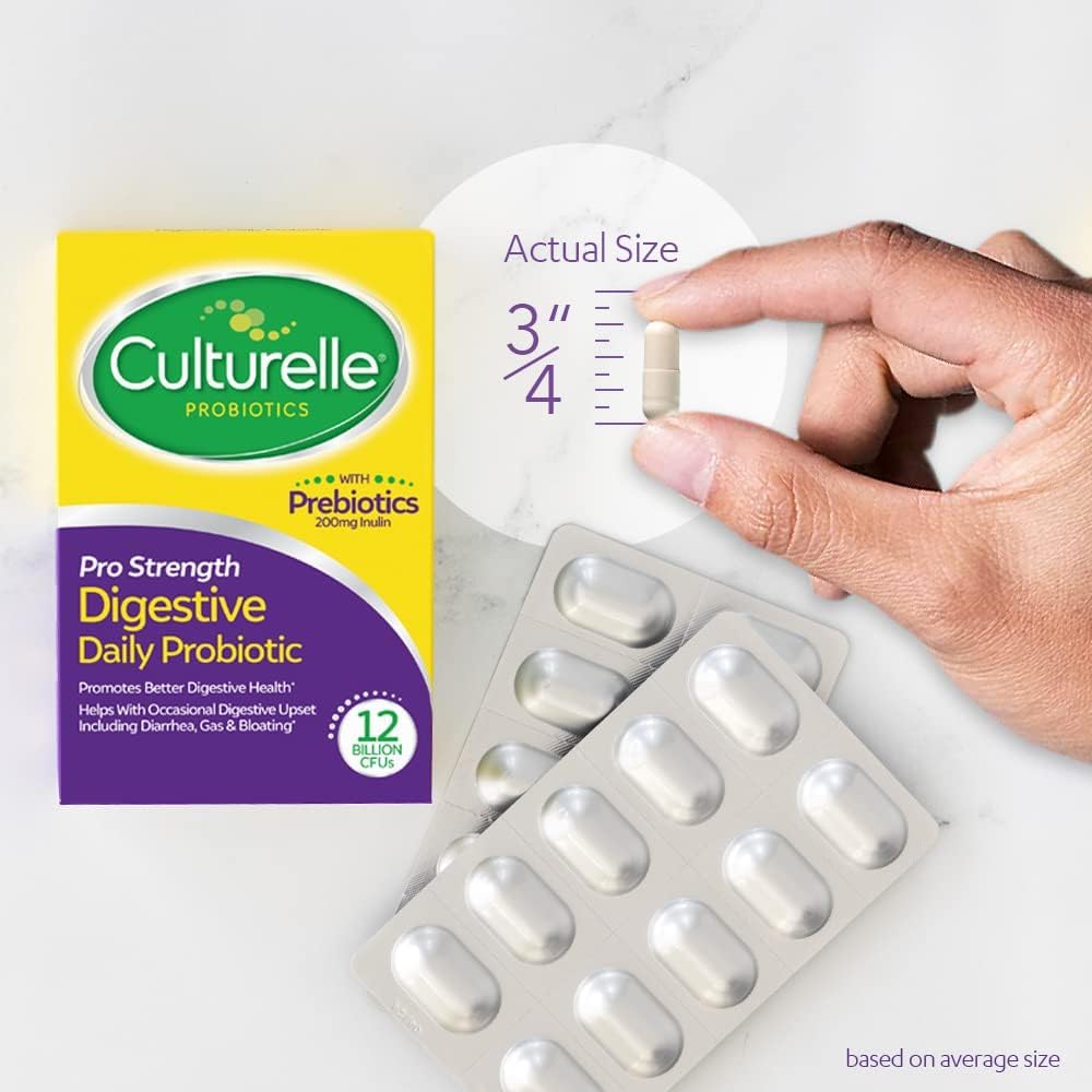 Culturelle Pro Strength Daily Probiotic Capsules for Digestive & Immune Health, Gluten & Soy Free, 4 Month Supply - 120 Count