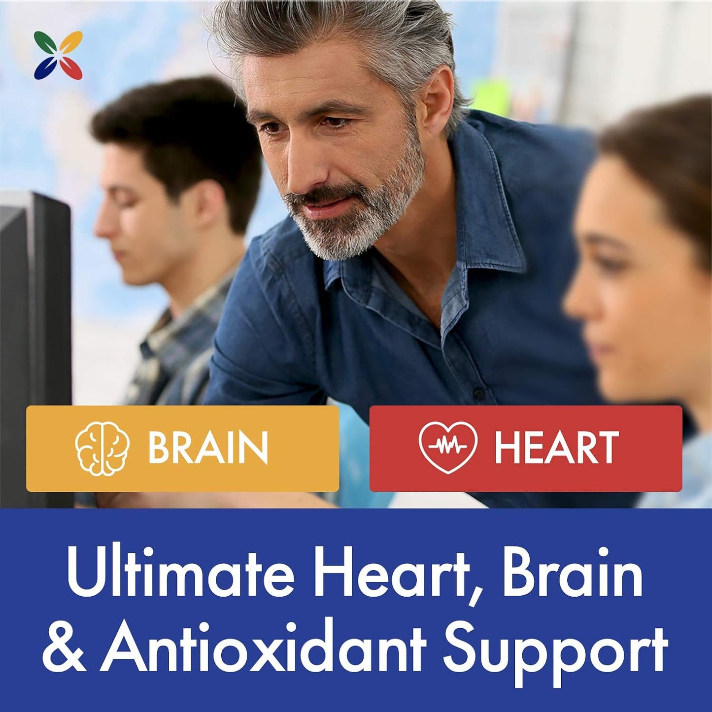 CUR-Q10 Ultra Complex: Turmeric & CoQ10 Supplement for Brain, Heart, and Joint Health - Antioxidants, Mood Support - 180 Vcaps (3 Pack)
