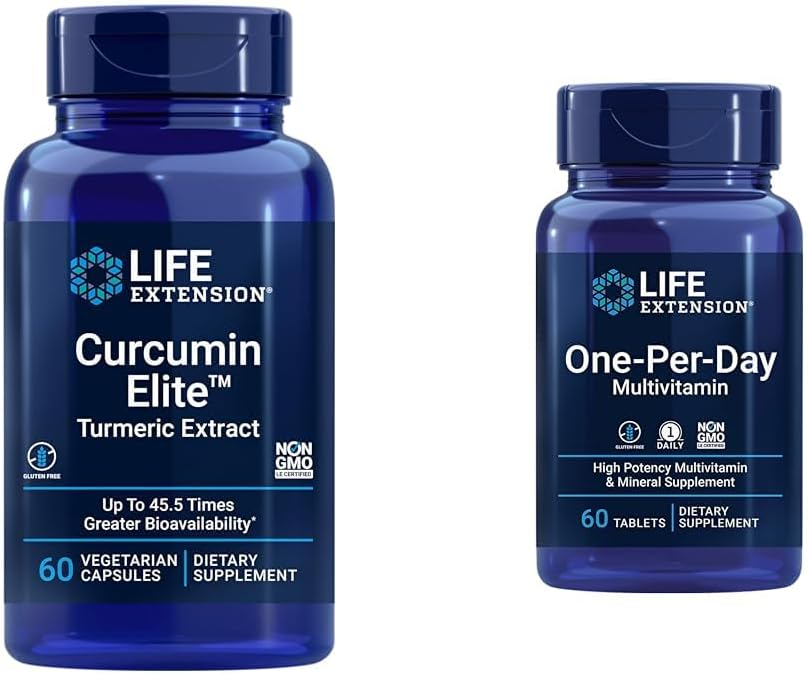 Curcumin Elite Turmeric Extract for Healthy Inflammatory Response + One-Per-Day Multivitamin with 25+ Vitamins