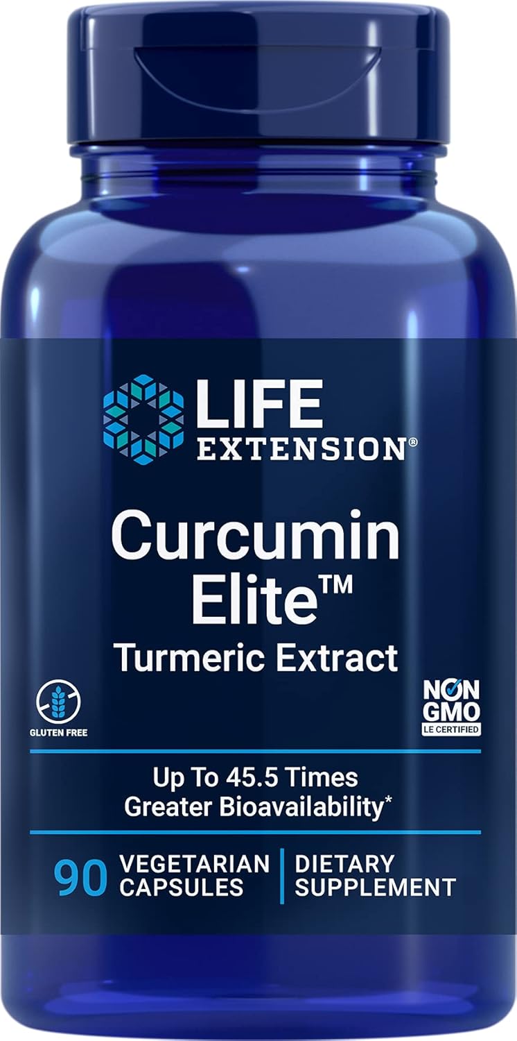 Curcumin Elite Turmeric Extract for Life Extension - 90 Vegetable Capsules