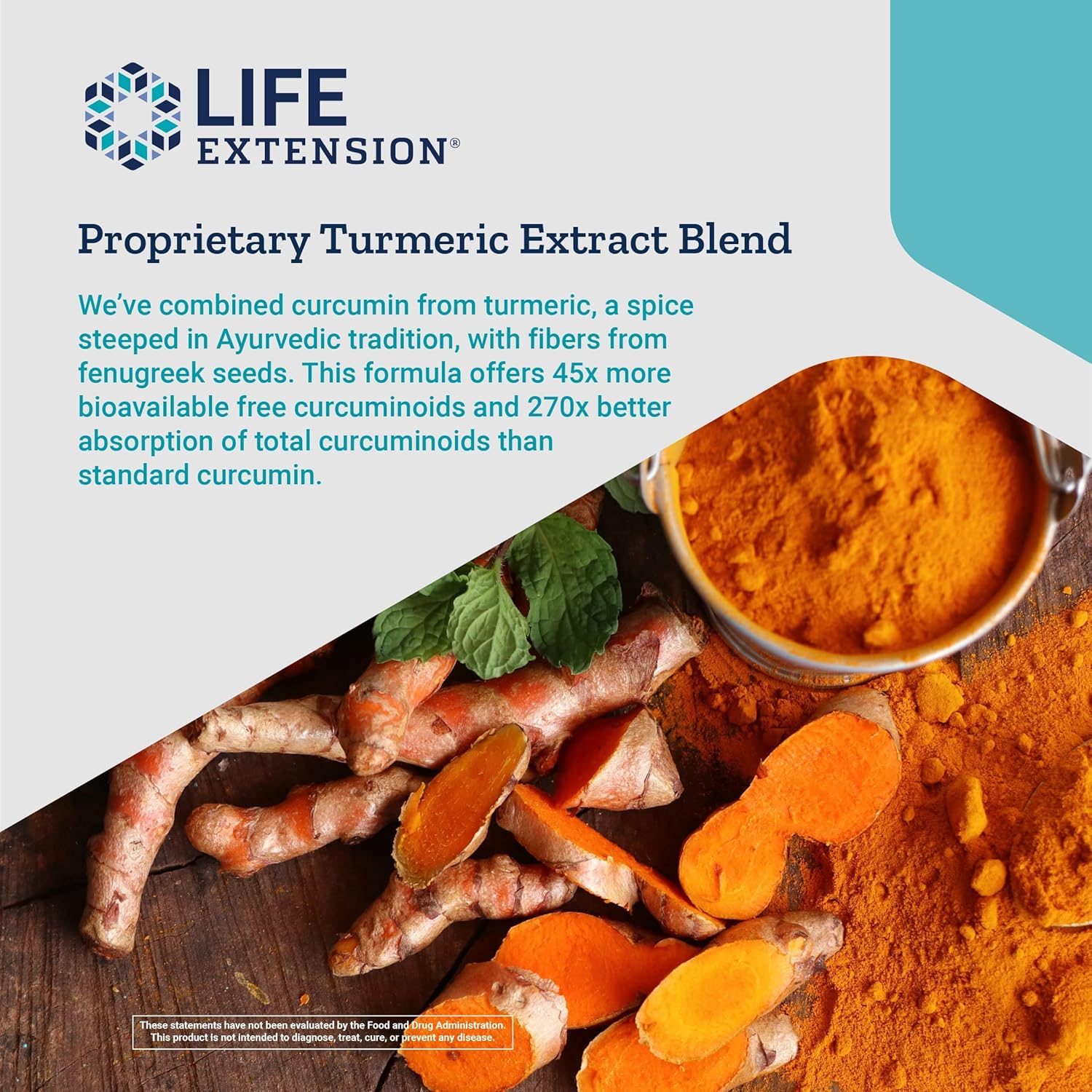 Curcumin Elite Turmeric Extract for Life Extension - 90 Vegetable Capsules