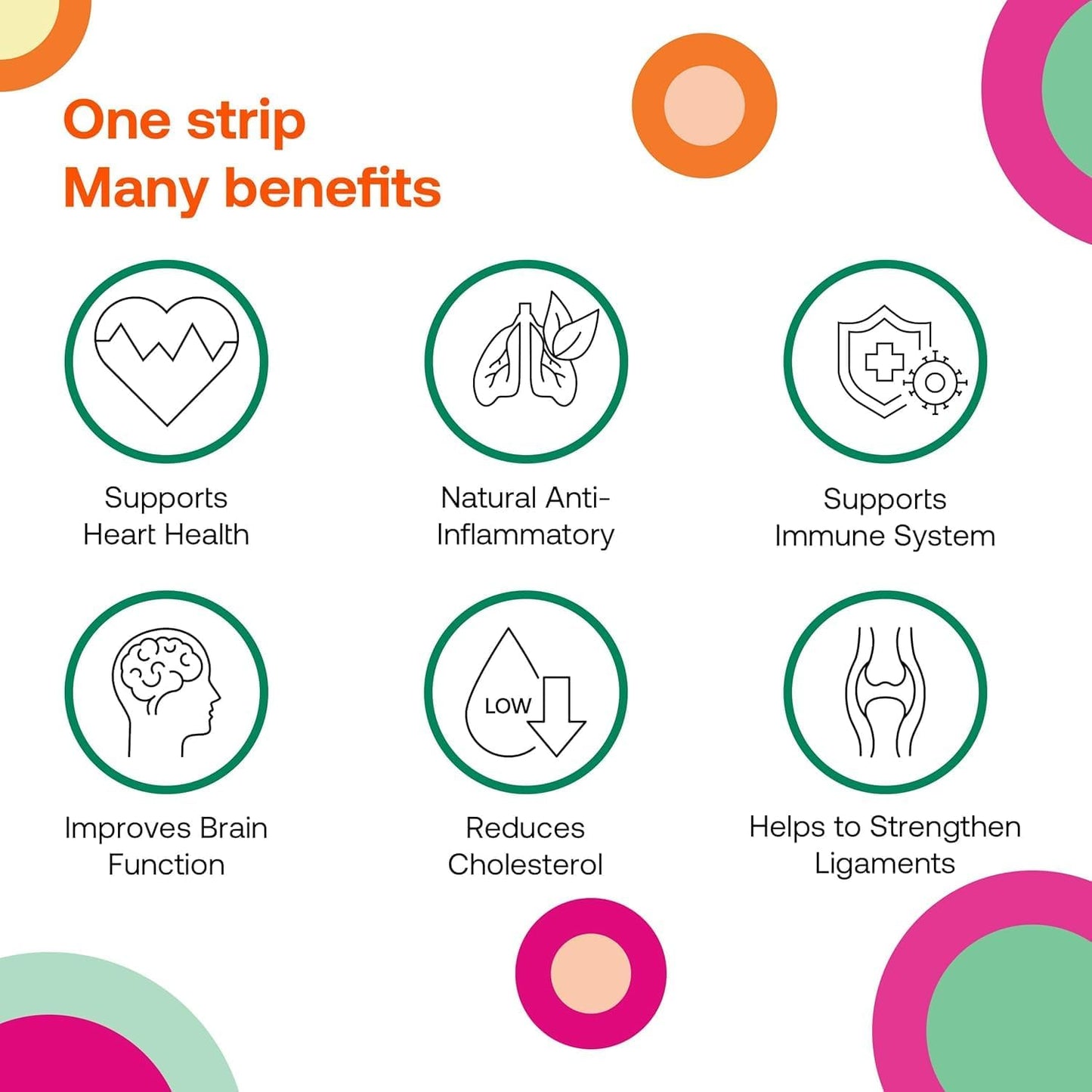 Curcumin Oral Supplement Strips - Orange Flavor, Vegan & Sugar Free - Dissolvable Strips for Maximum Absorption - 30 Count