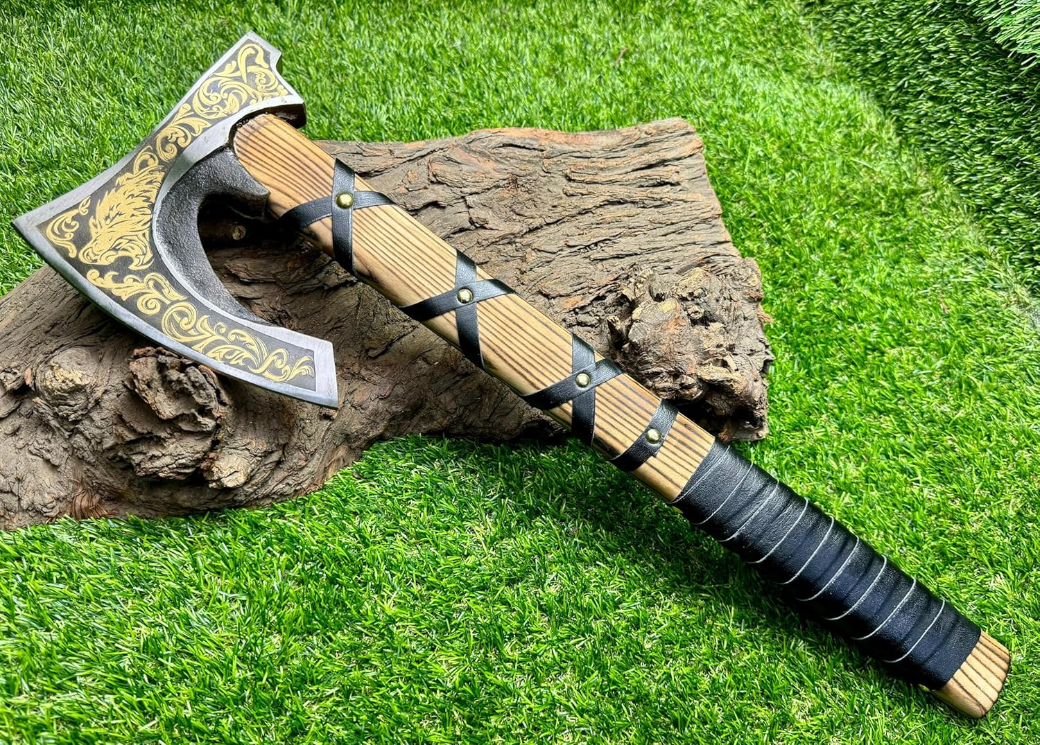 Custom Viking Bearded Camping Axe - Hand-Forged Carbon Steel with Rose Wood Shaft by Poshland AX-7004