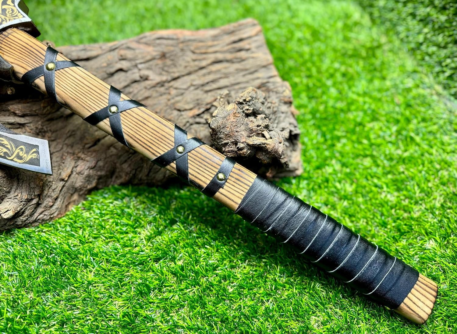 Custom Viking Bearded Camping Axe - Hand-Forged Carbon Steel with Rose Wood Shaft by Poshland AX-7004