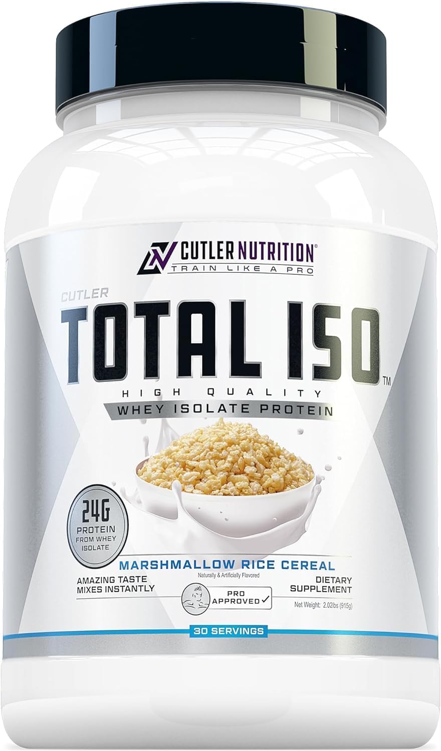 Cutler Nutrition Total ISO Whey Isolate Protein Powder - Marshmallow Rice Cereal Flavor - 2 Pounds - Premium Quality Whey Protein Shake