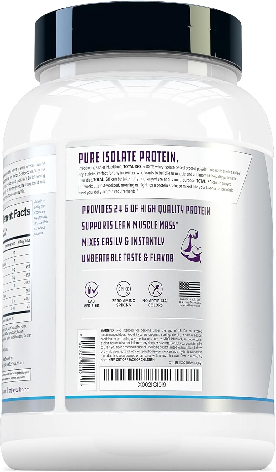 Cutler Nutrition Total ISO Whey Isolate Protein Powder - Marshmallow Rice Cereal Flavor - 2 Pounds - Premium Quality Whey Protein Shake