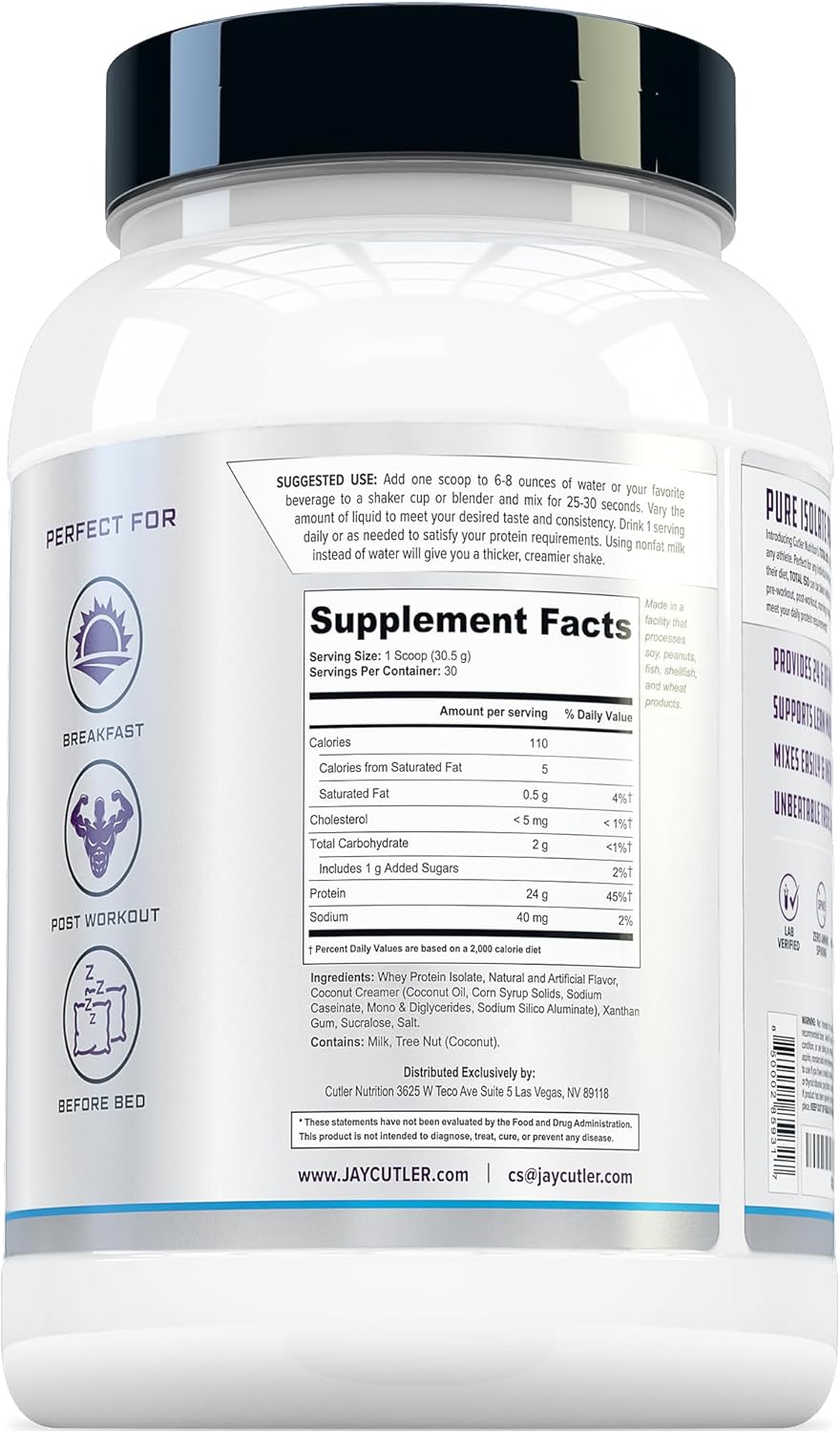 Cutler Nutrition Total ISO Whey Isolate Protein Powder - Marshmallow Rice Cereal Flavor - 2 Pounds - Premium Quality Whey Protein Shake