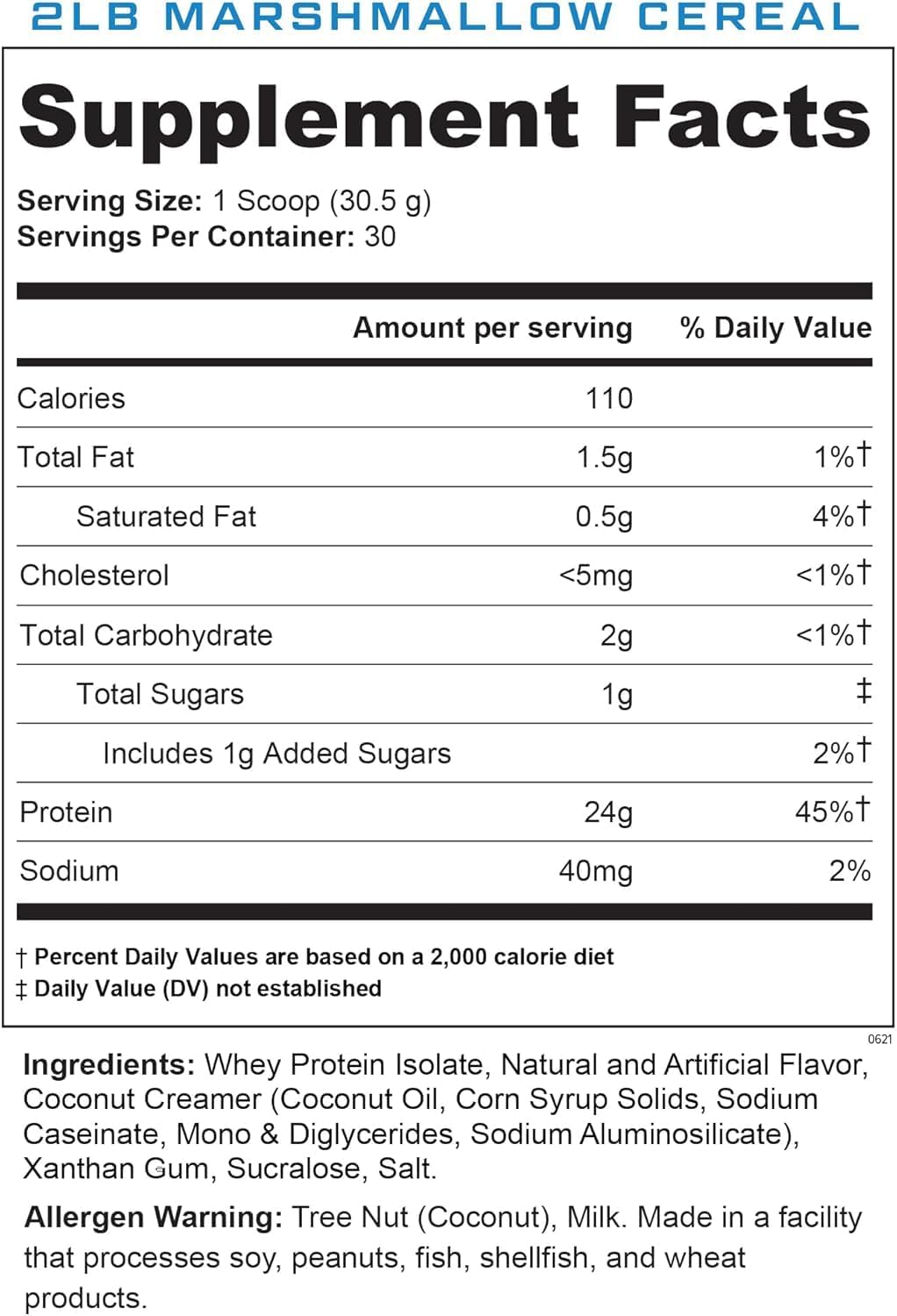 Cutler Nutrition Total ISO Whey Isolate Protein Powder - Marshmallow Rice Cereal Flavor - 2 Pounds - Premium Quality Whey Protein Shake
