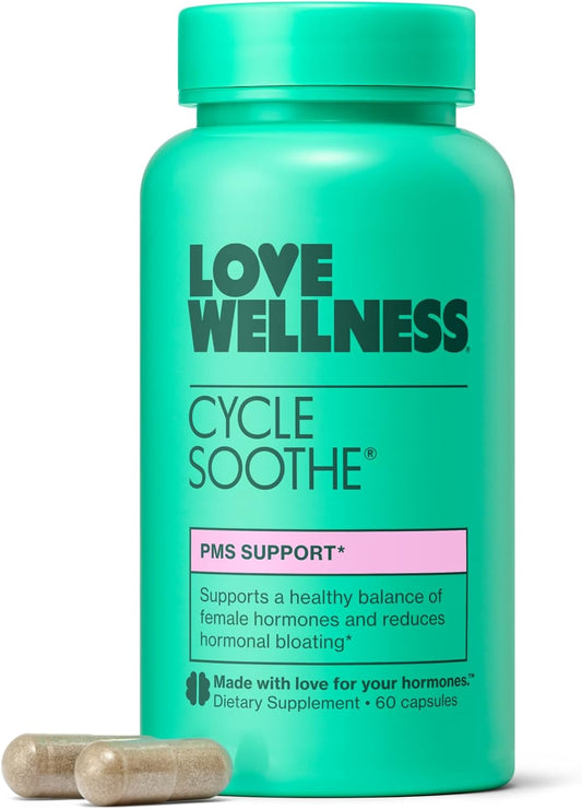 Cycle Soothe Supplement - Promotes Happy Mood, Relieves PMS Hormones & Stress - 60 Capsules