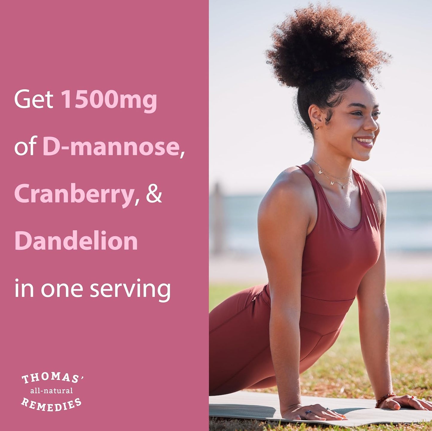 D-Mannose 1200mg Capsules with Cranberry and Dandelion - Natural UTI Support - Vegan Formula - 120 Capsules