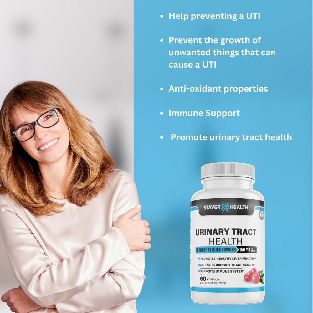 D-Mannose & Cranberry Capsules for Women's Urinary Tract Health - Dandelion Supplement, 60 CT