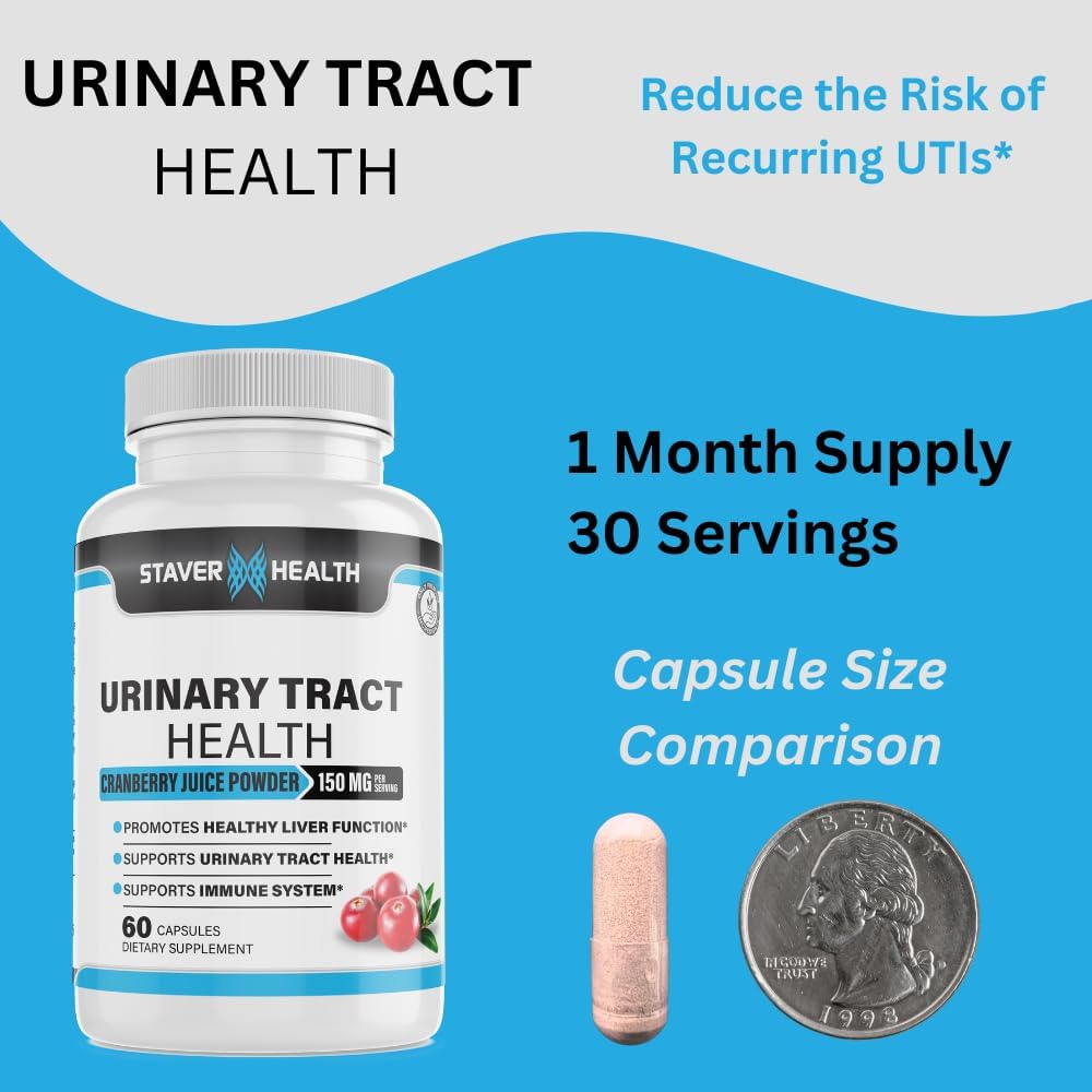 D-Mannose & Cranberry Capsules for Women's Urinary Tract Health - Dandelion Supplement, 60 CT