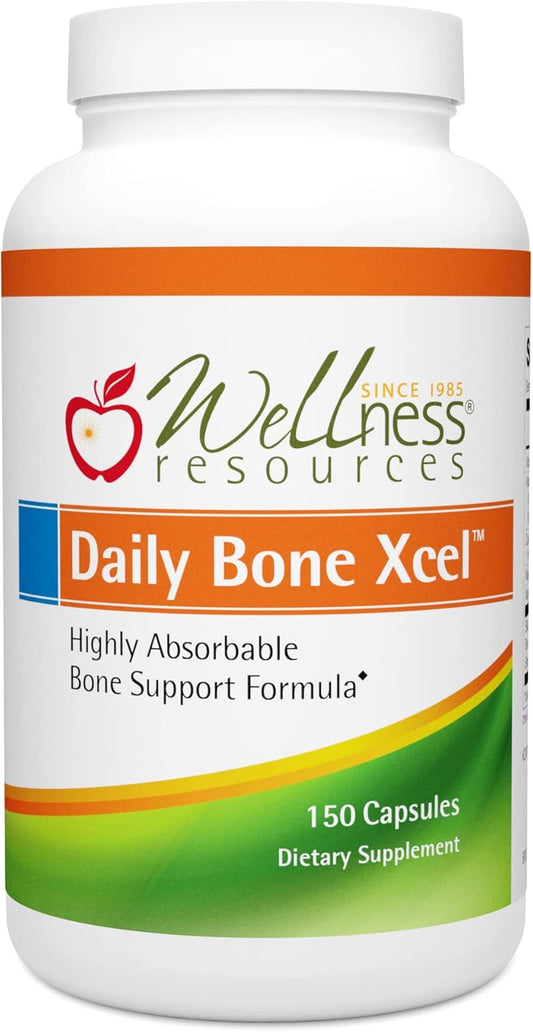 Daily Bone Xcel Supplement - MCHC/MCHA Calcium, Magnesium, Vitamin D3 & K2 | 150 Capsules, Sugar-Free, Non-GMO