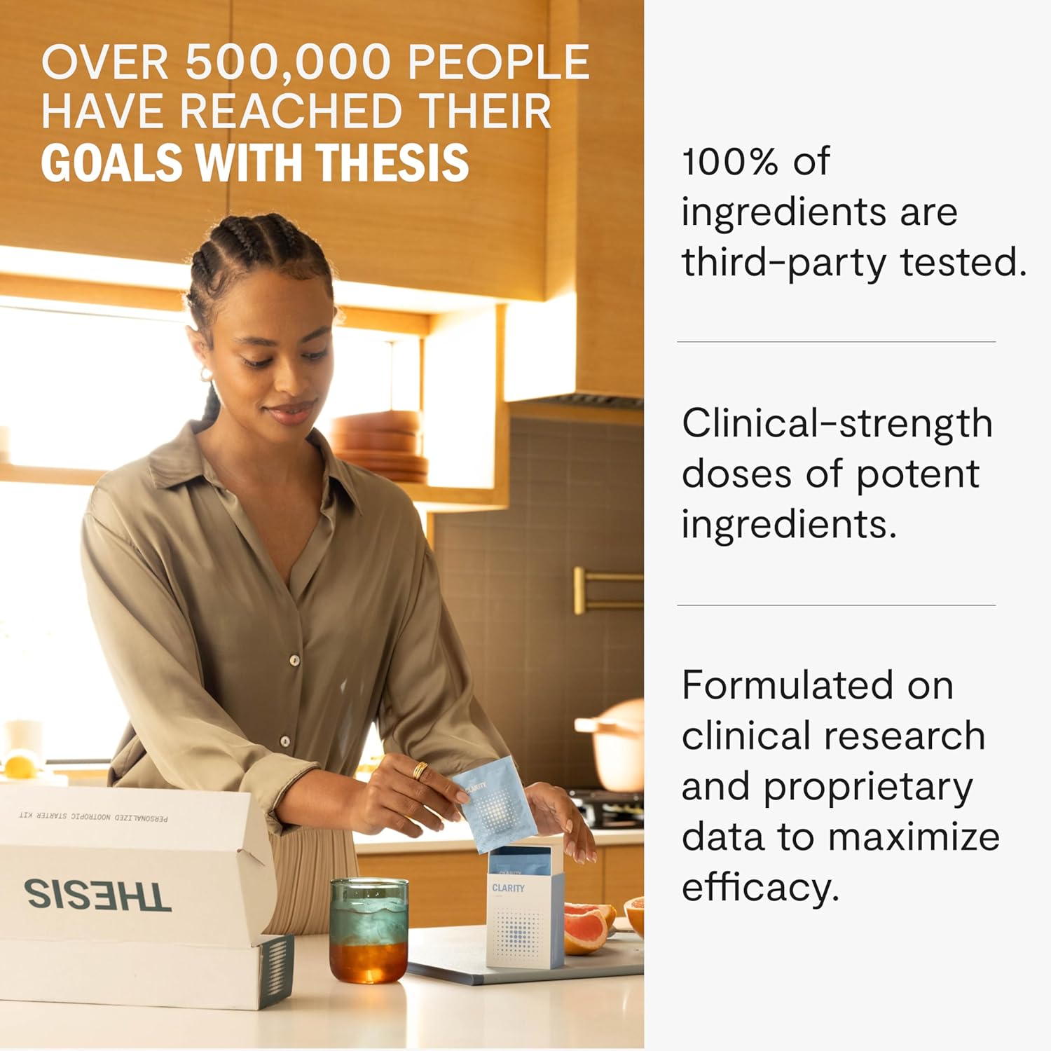 Daily Brain Support Supplements with Nootropics - Lion's Mane & Alpha GPC for Focus & Clarity (24 Servings)