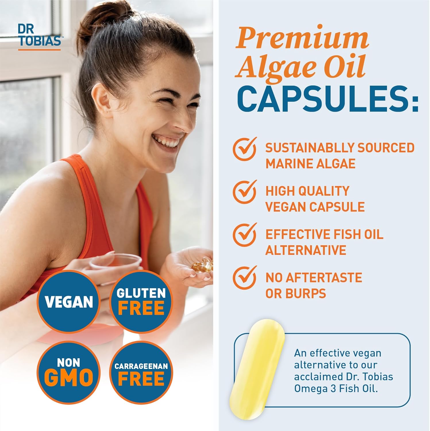 Daily Digestive and Health Support with Dr. Tobias Colon Everyday Health & Vegan Omega 3 Algae Oil - Psyllium Husk, DHA EPA Omega 3s, Vegan, Non-GMO