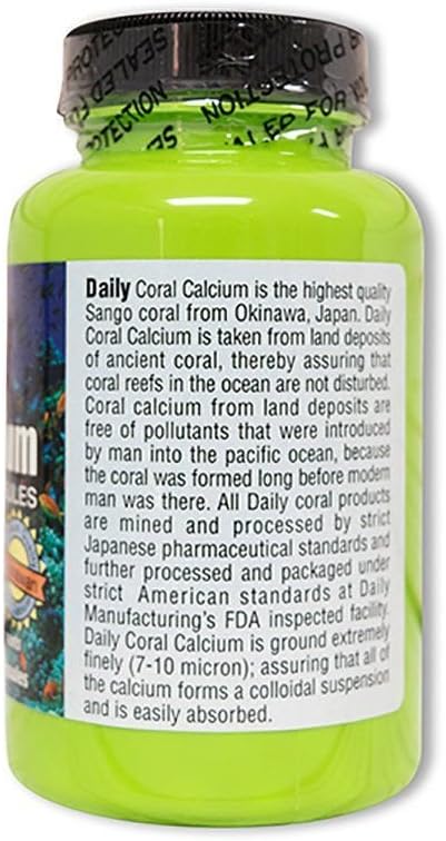 Daily Manufacturing Coral Calcium, Magnesium & Vitamin D3 Supplement for Bone Health - 100% Natural Formula
