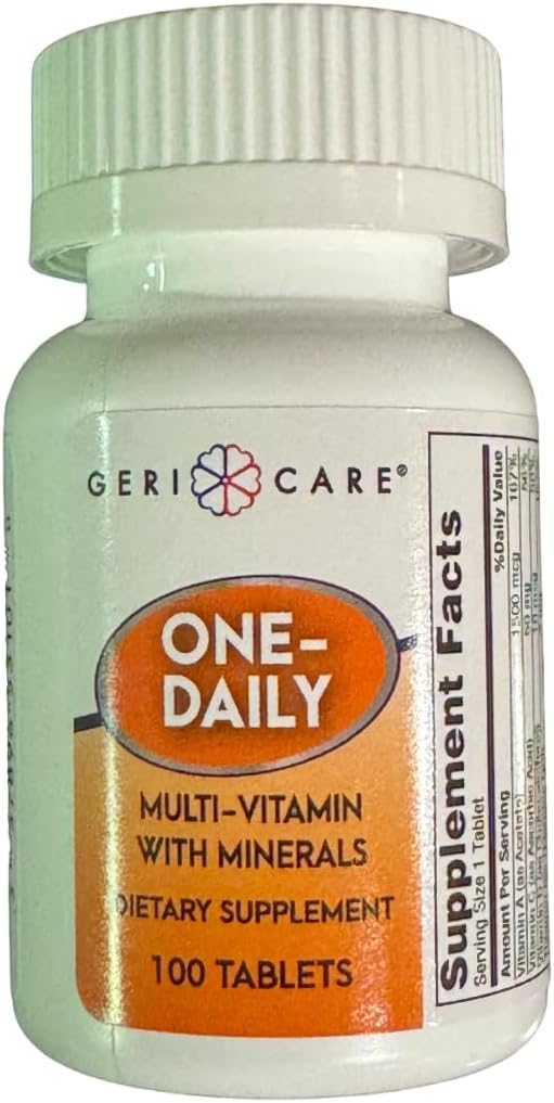 Daily Multivitamin and Mineral Supplement Tablets for Seniors - 100 Count Pack - GeriCare Formula