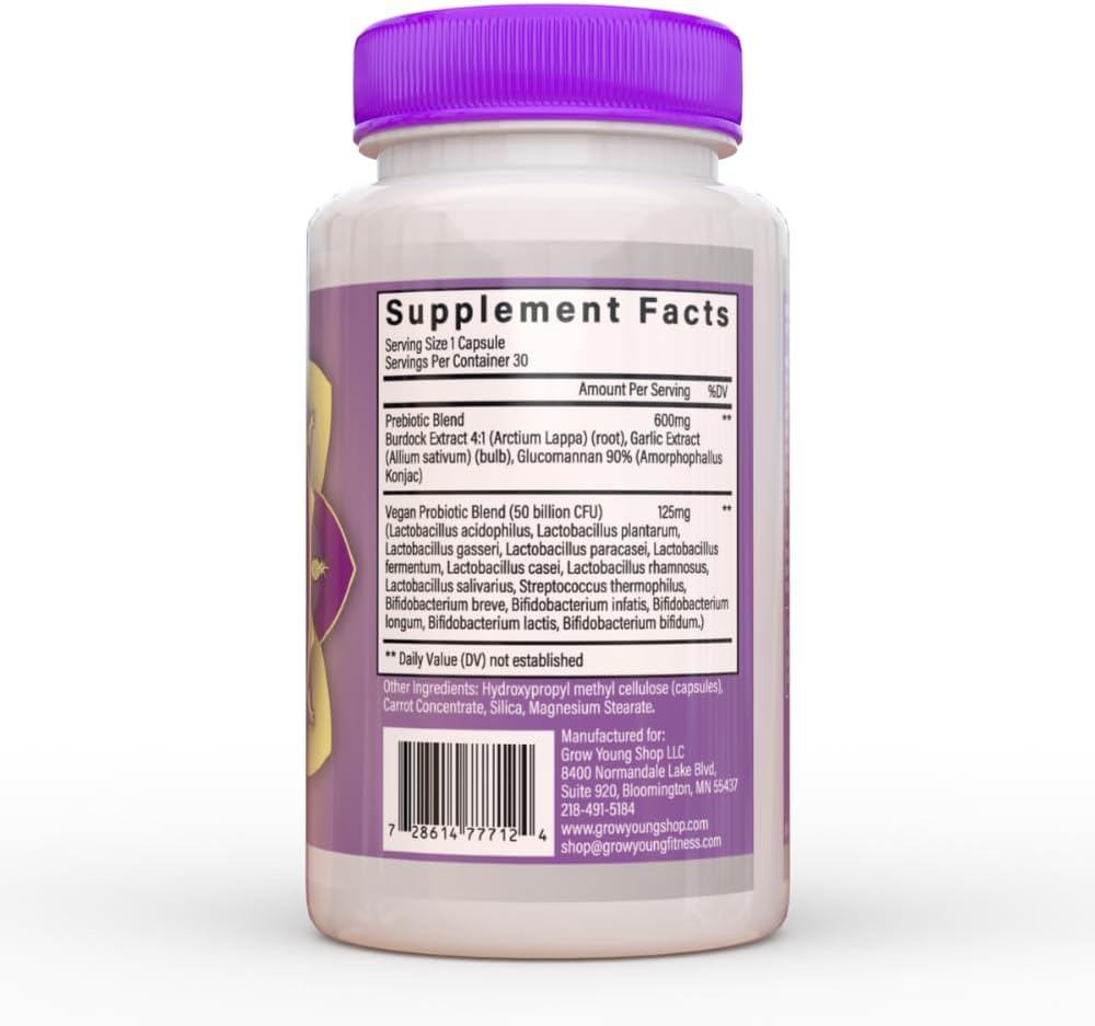 Daily Probiotic + Prebiotic Fiber Supplement for Digestive Health - 30 Servings