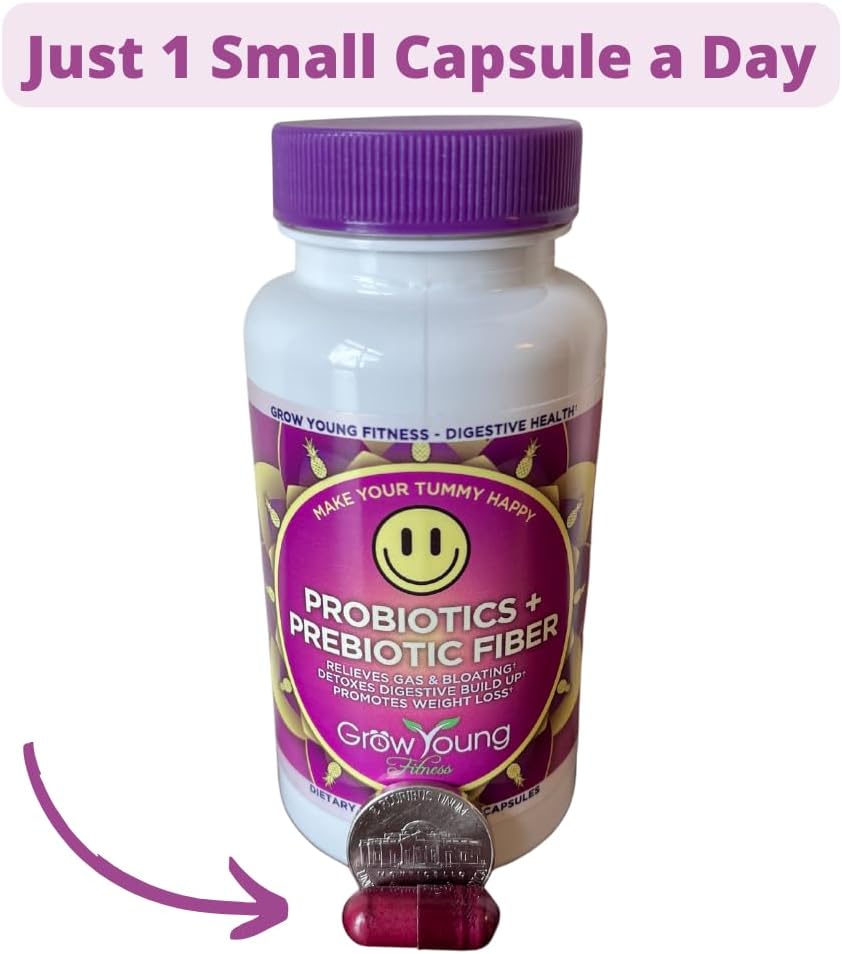 Daily Probiotic + Prebiotic Fiber Supplement for Digestive Health - 30 Servings