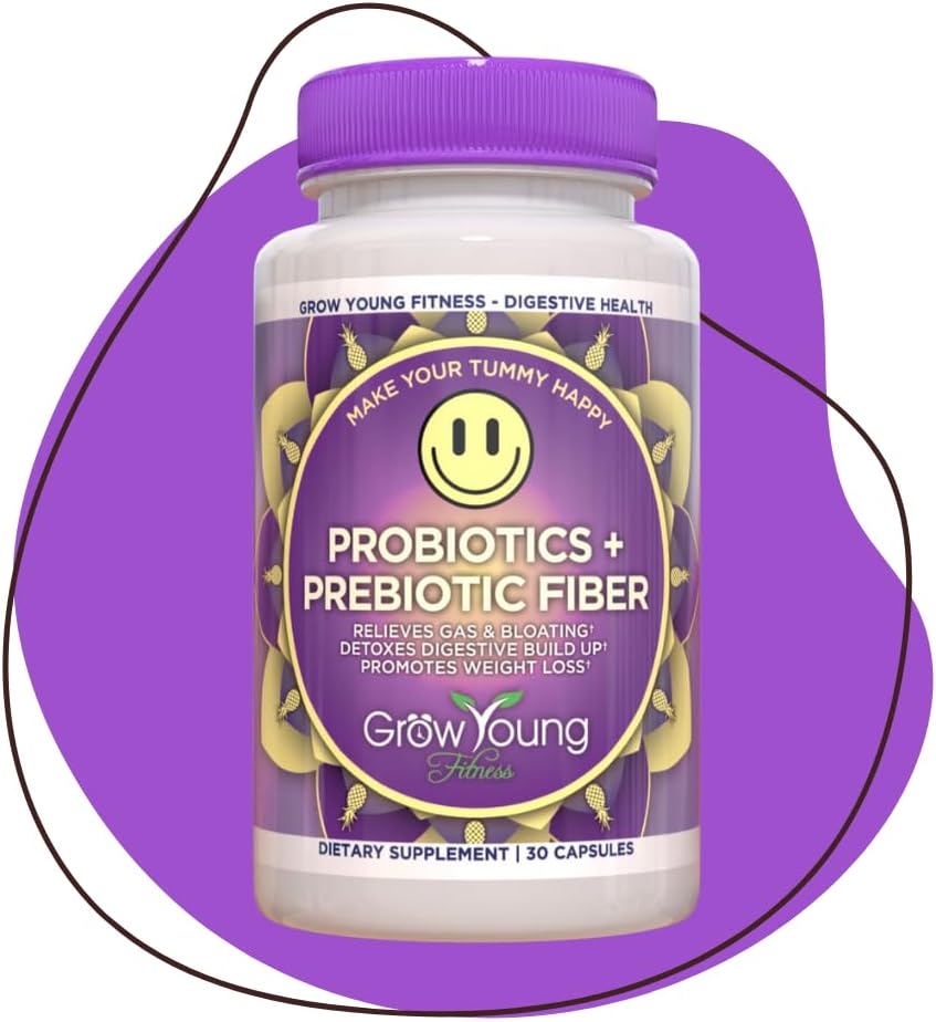 Daily Probiotic + Prebiotic Fiber Supplement for Digestive Health - 30 Servings