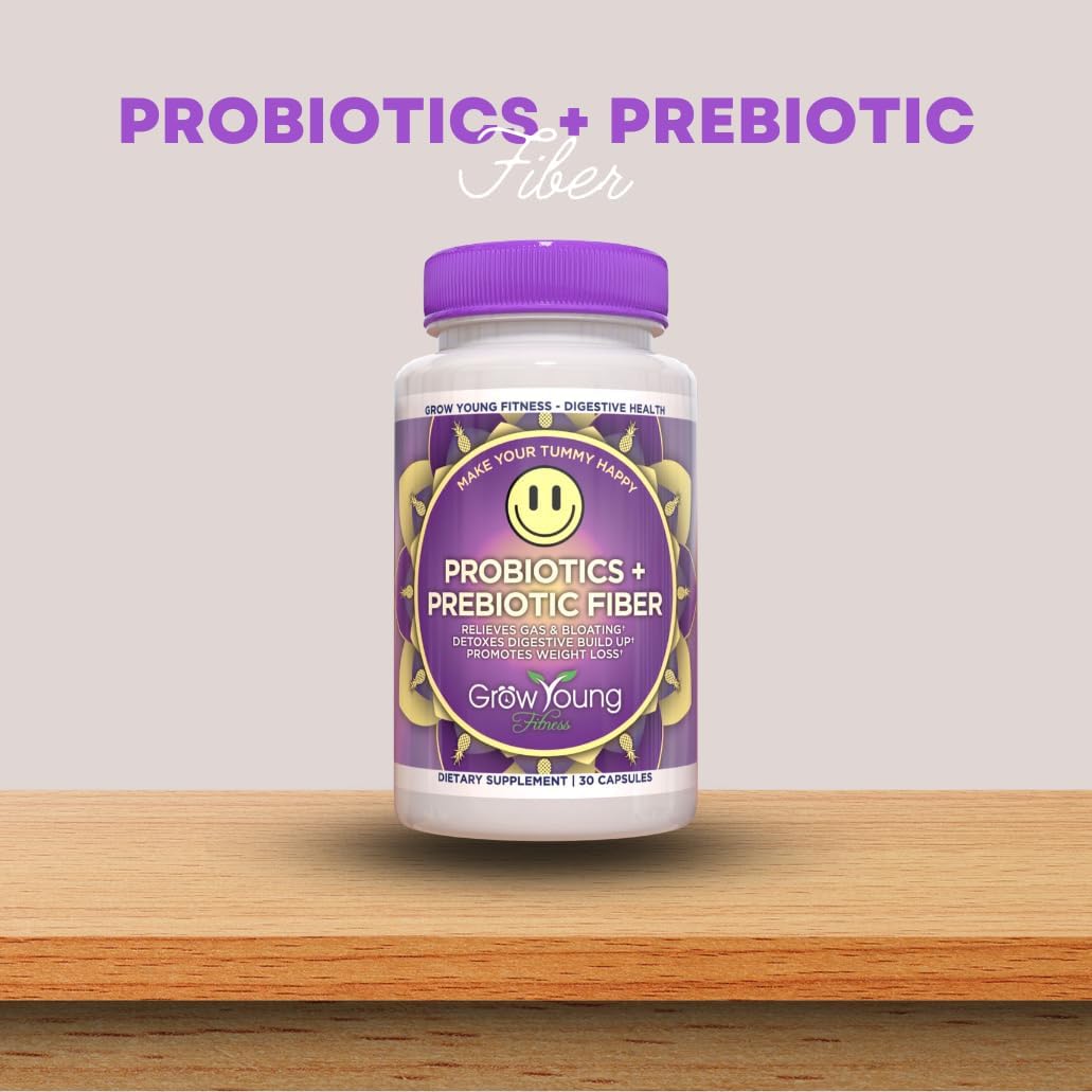Daily Probiotic + Prebiotic Fiber Supplement for Digestive Health - 30 Servings