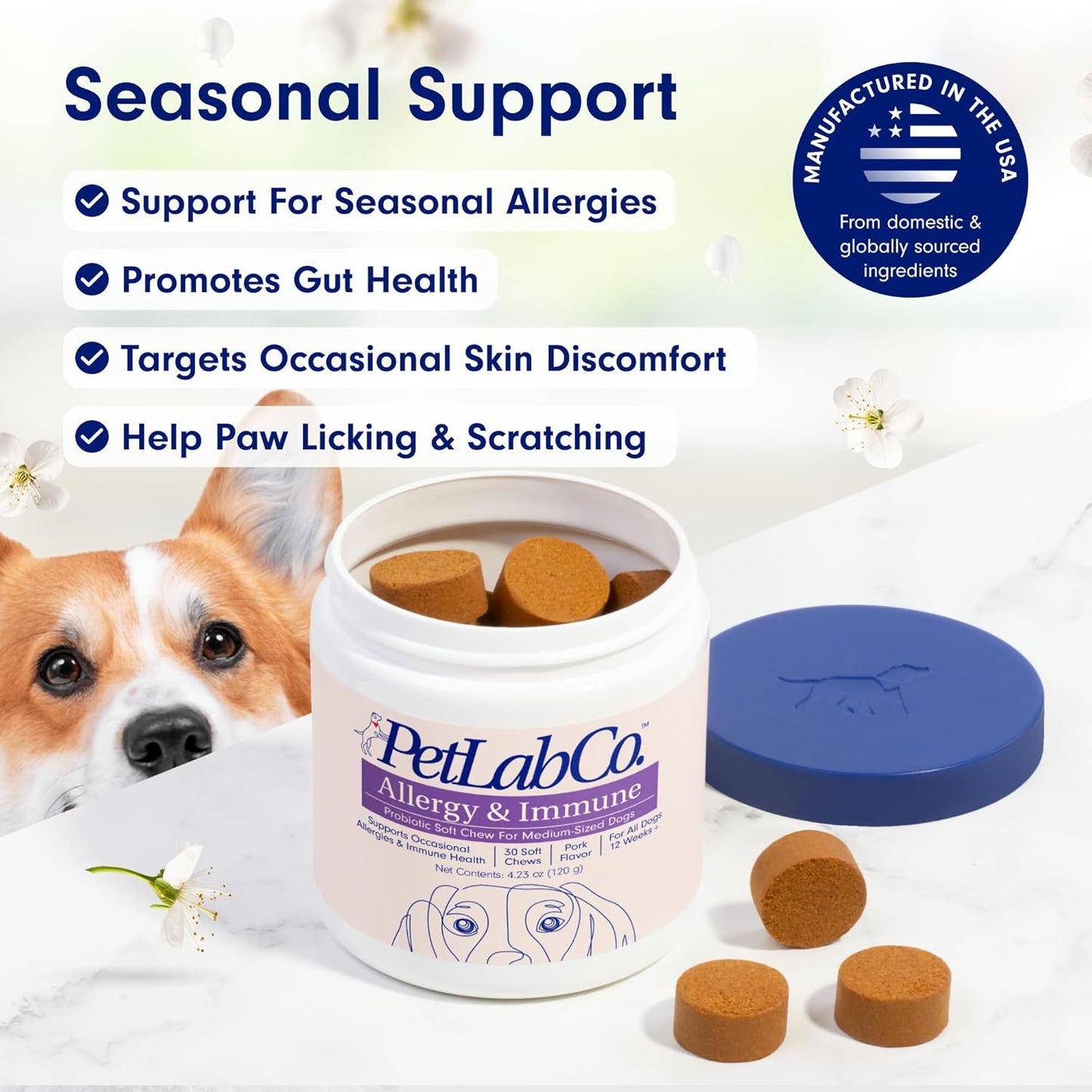 Daily Probiotics for Dogs | Supports Immune System, Allergies, and Digestive Health | 30 Chews | PetLab Co.