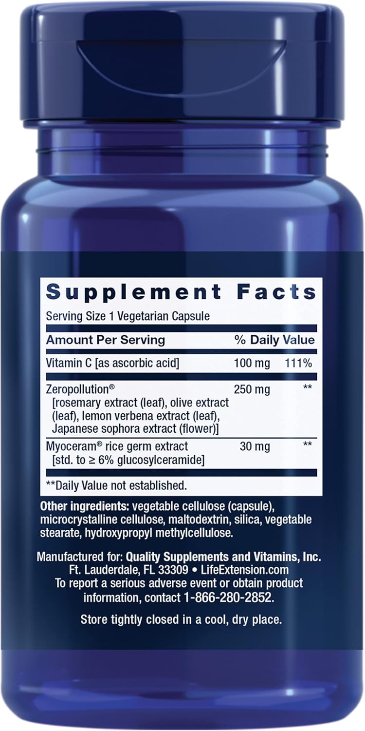 Daily Skin Defense Capsules with Vitamin C, Ceramides, Rosemary, Lemon Verbena - Fights Oxidative Stress & Wrinkles - Gluten-Free, Non-GMO, Vegetarian - 30ct