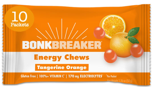 Dairy-Free Gluten-Free Tangerine Orange Energy Chews for Quick Energy and Focus - 1 Box of 10 Packets