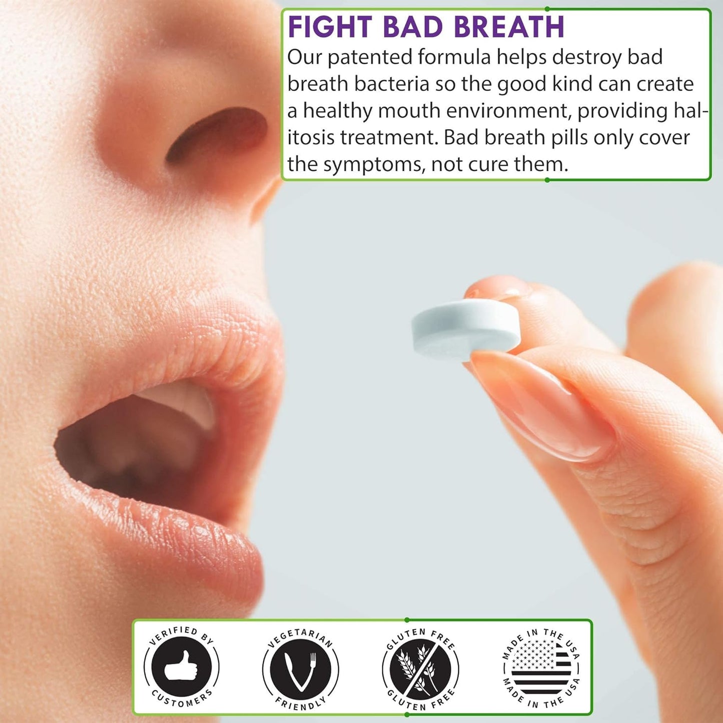 Dairy-Free Oral Probiotic Supplement with BLIS K12 - 60 Day Supply for Oral Health - Sugar-Free - Made in USA