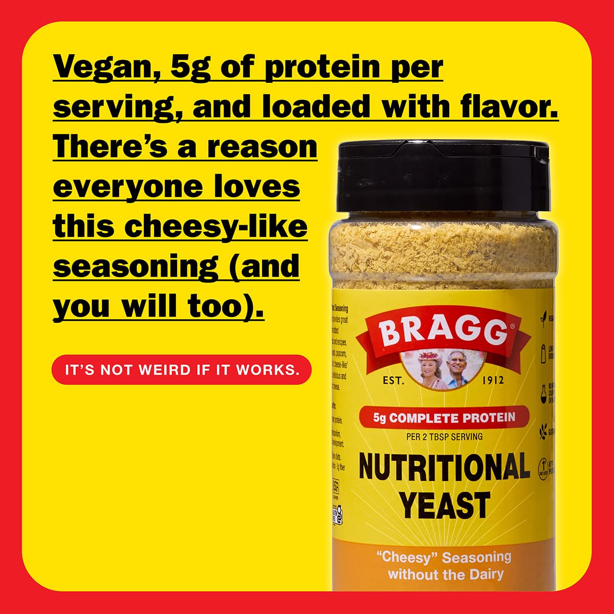 Dairy-Free Parmesan Cheese Substitute - Bragg Nutritional Yeast Seasoning - 4.5 oz - Ideal for Salads, Pastas, and Vegetables - BoostGo Australia