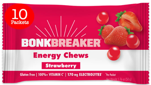 Dairy-Free Strawberry Energy Chews for Quick Energy & Focus - Gluten-Free - 1 Box of 10 Packets