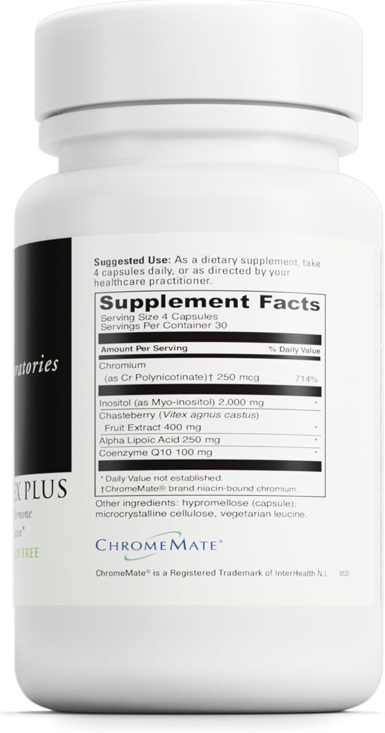 DaVinci Labs Inositol Vitex Plus 120 Caps - Hormone Balance & Ovarian Health - Vegetarian, Gluten & Soy Free Dietary Supplement